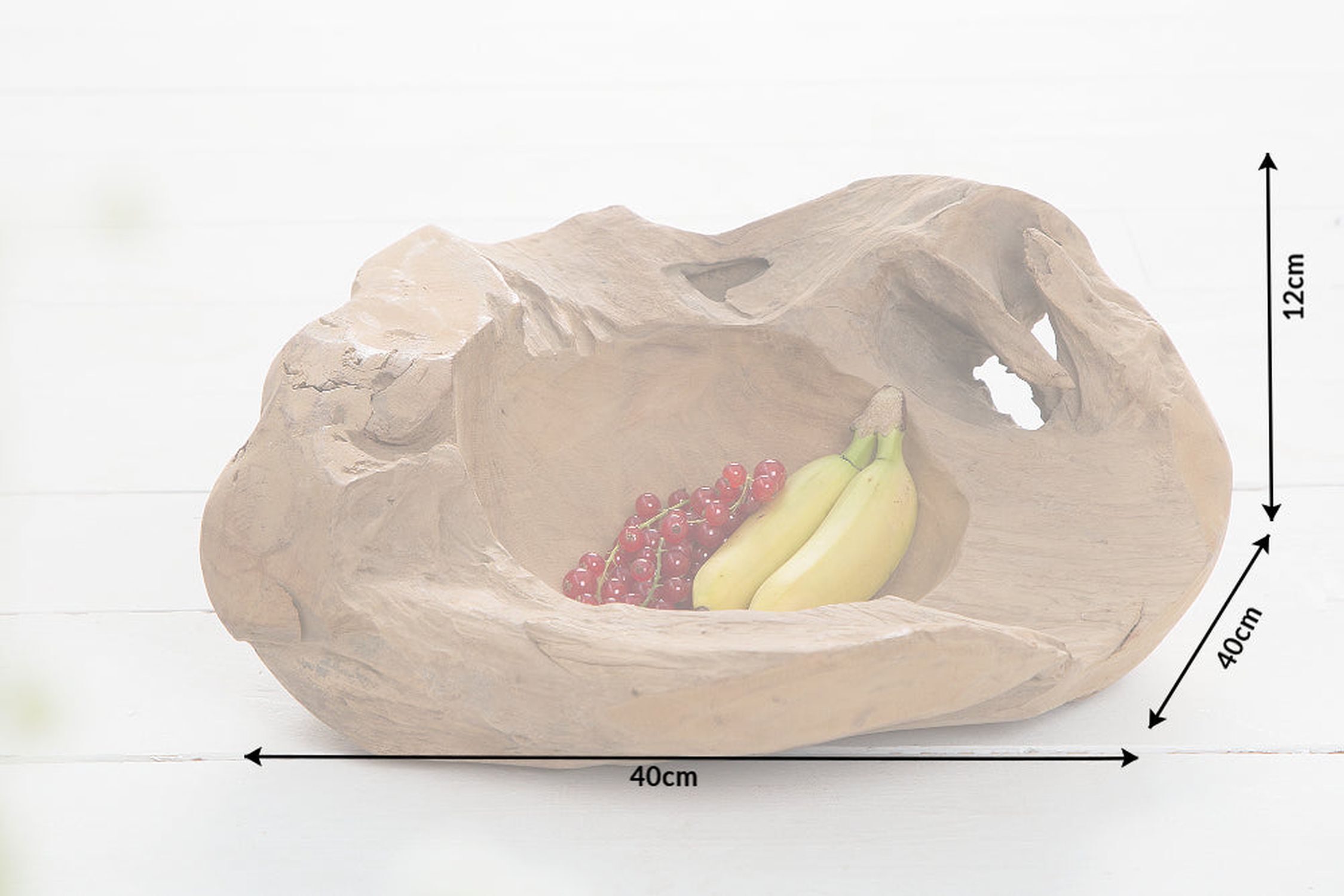 Handgefertigte Dekoschale Teakholz B: 40 cm Unikat Banane, Essen, Obst, Pflanze, Produzieren