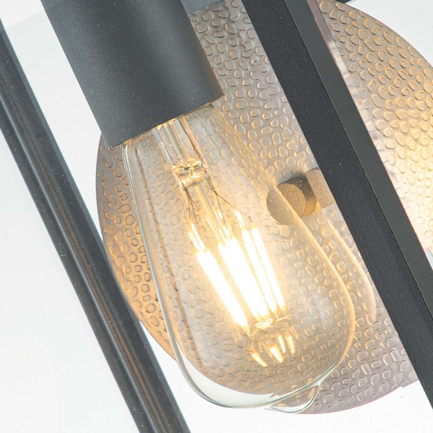 Außenwandlampe Aluminium Glas H: 36,8 cm IP44 E27 Grau