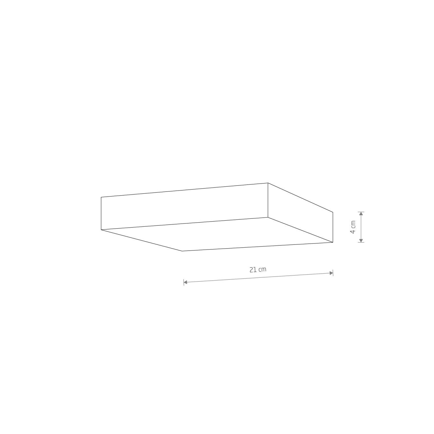 LED Deckenleuchte 4000 K 3400 lm Weiß quadratisch B: 21 cm