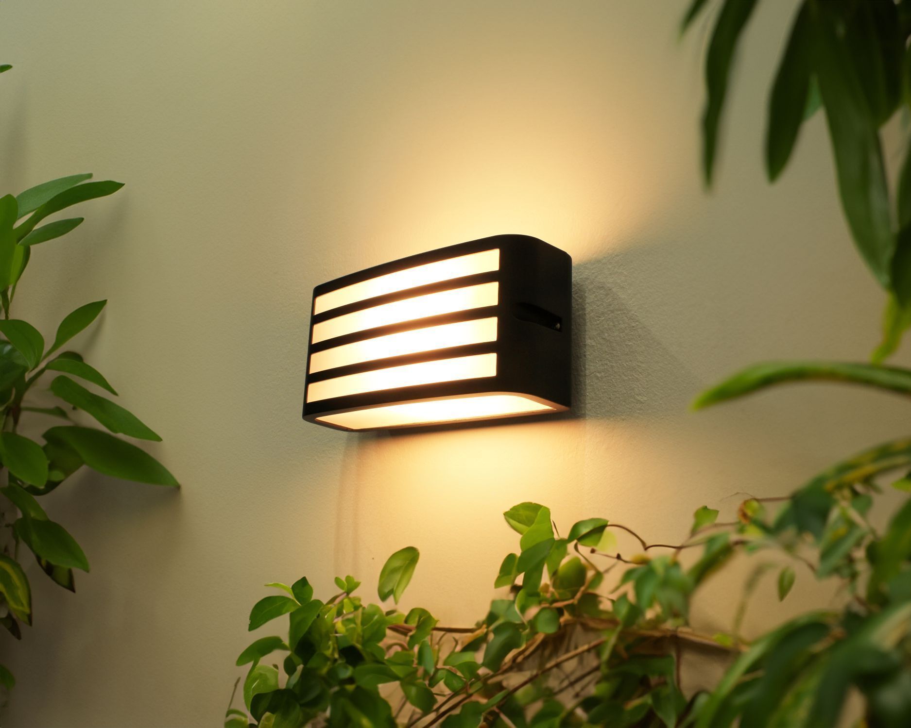 Außenwandlampe Anthrazit E27 IP44 B:22 cm blendarm