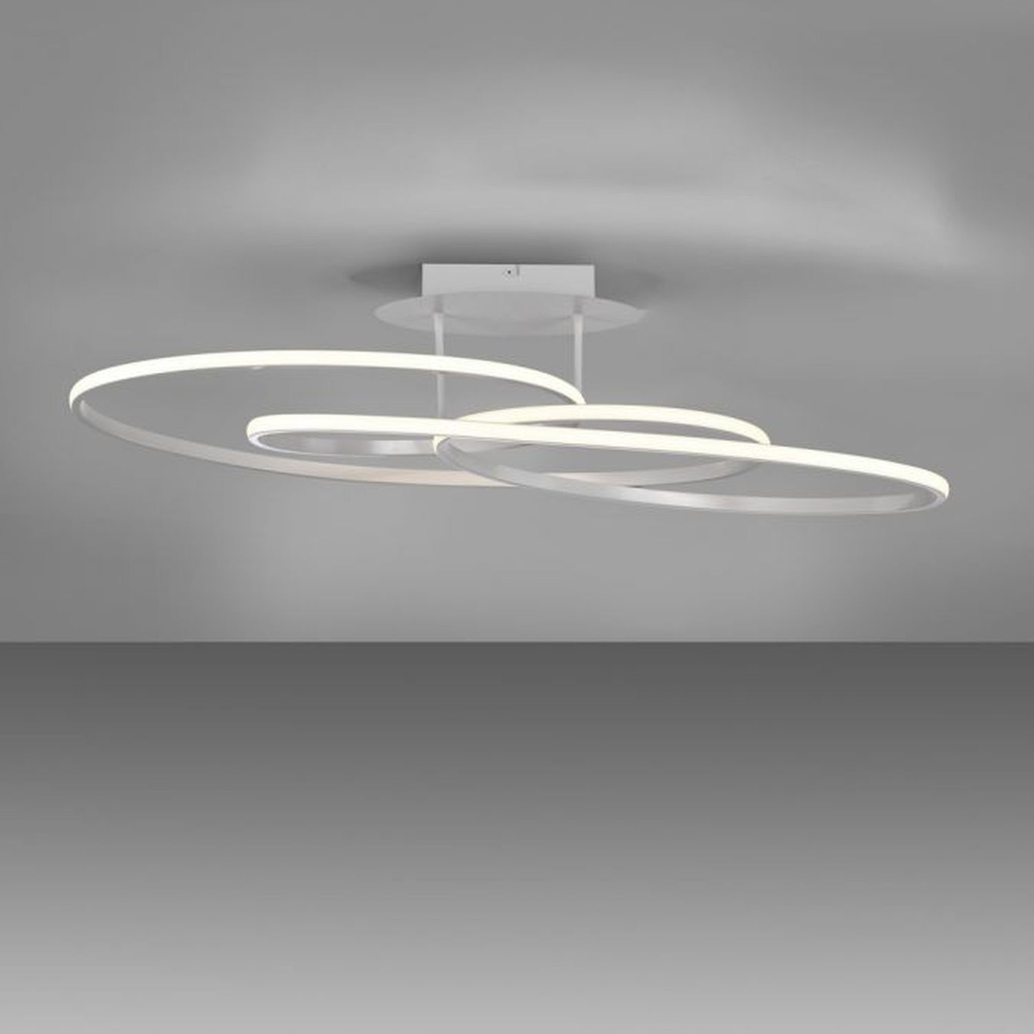 Dekorative LED Deckenleuchte Metall Weiß 3000 K Ringe