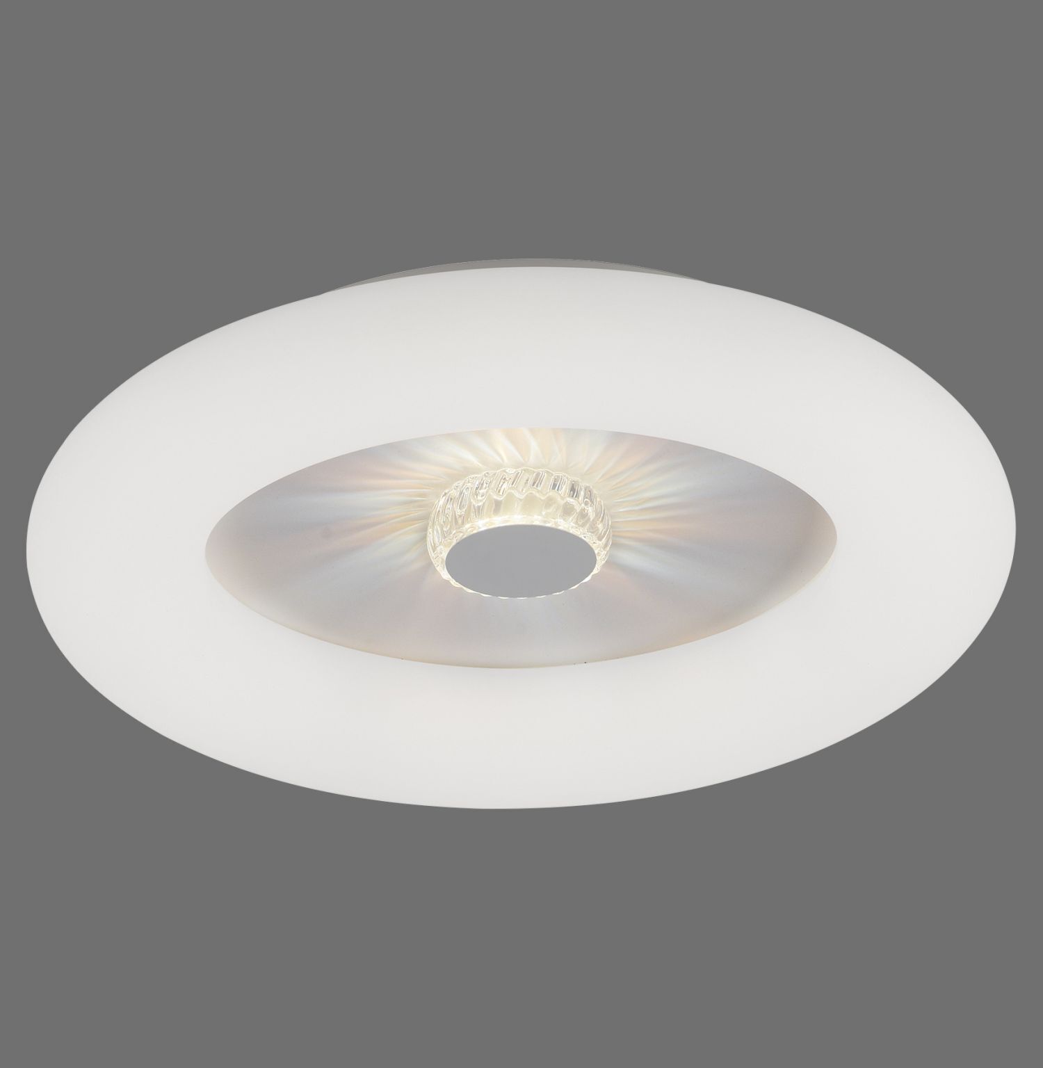 Weiße LED Deckenlampe mit Dimmer Fernbedienung Ø50 cm