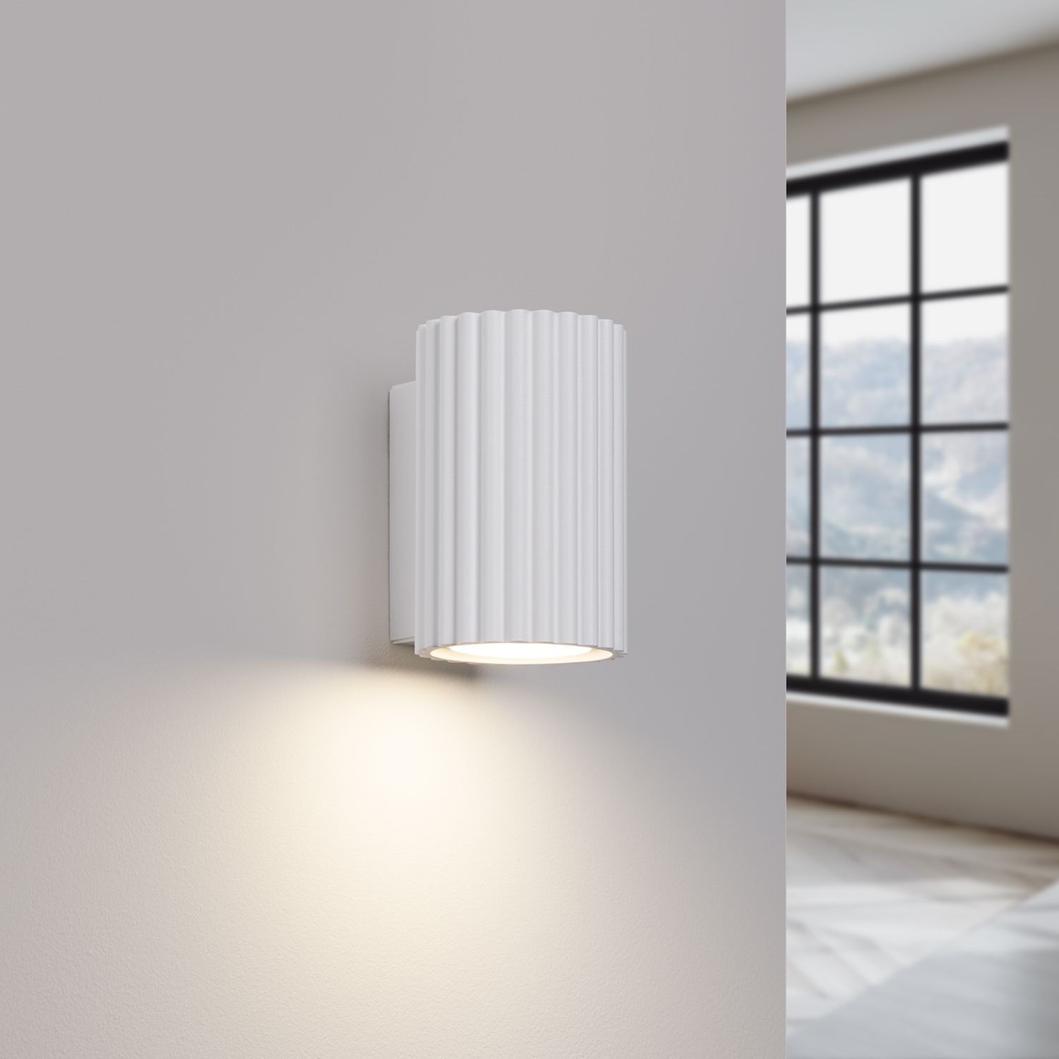 Wandlampe Weiß klein H: 10 cm GU10 aus Aluminium