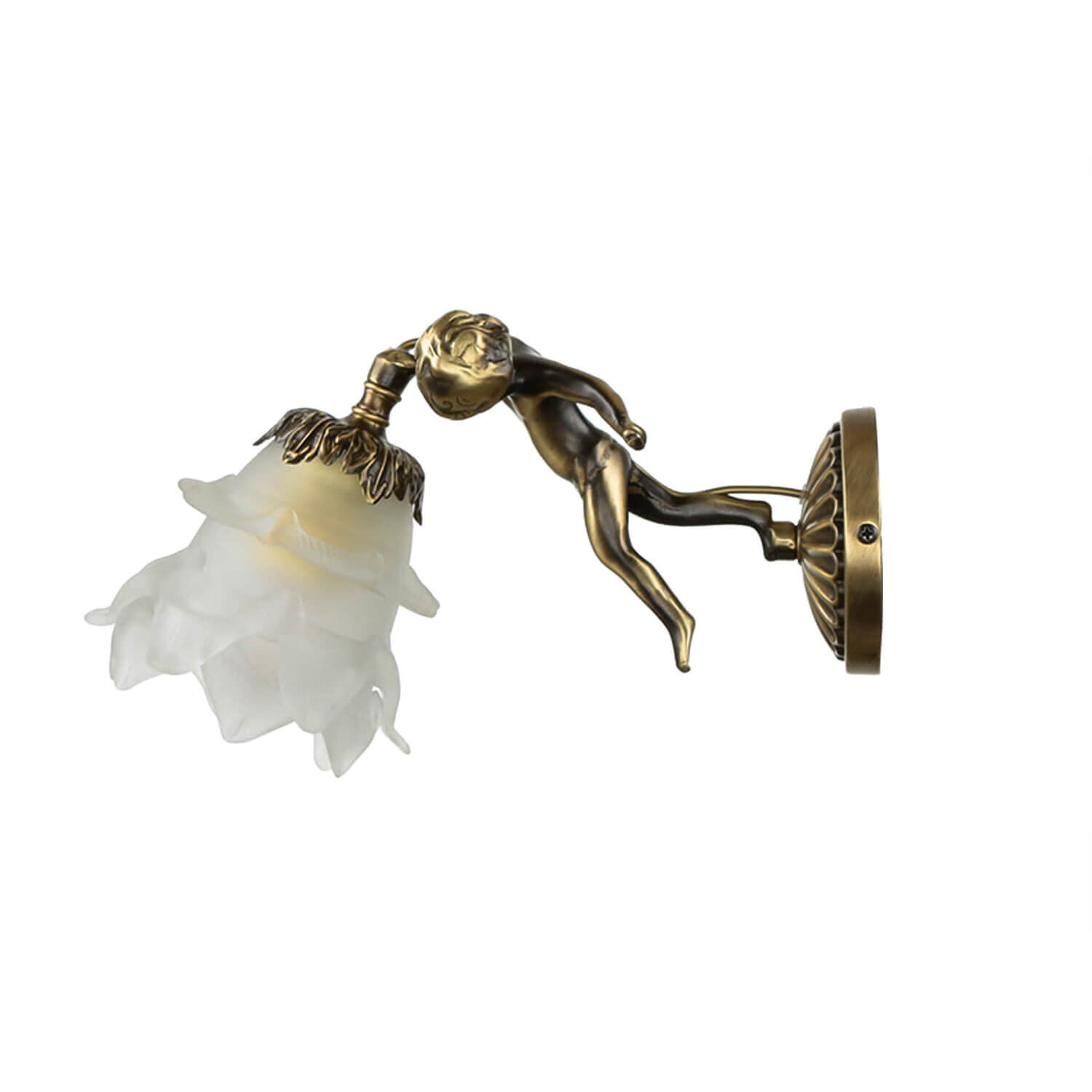 Wandlampe Messing Antik Echt Jugendstil Putti