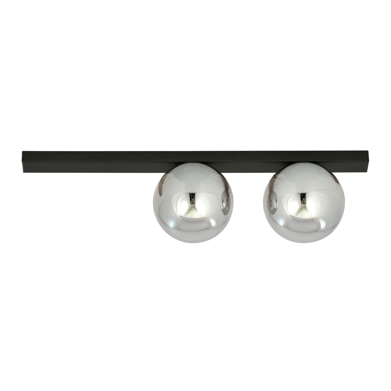 Deckenleuchte Rauchglas Metall L: 60 cm E14 2-flammig