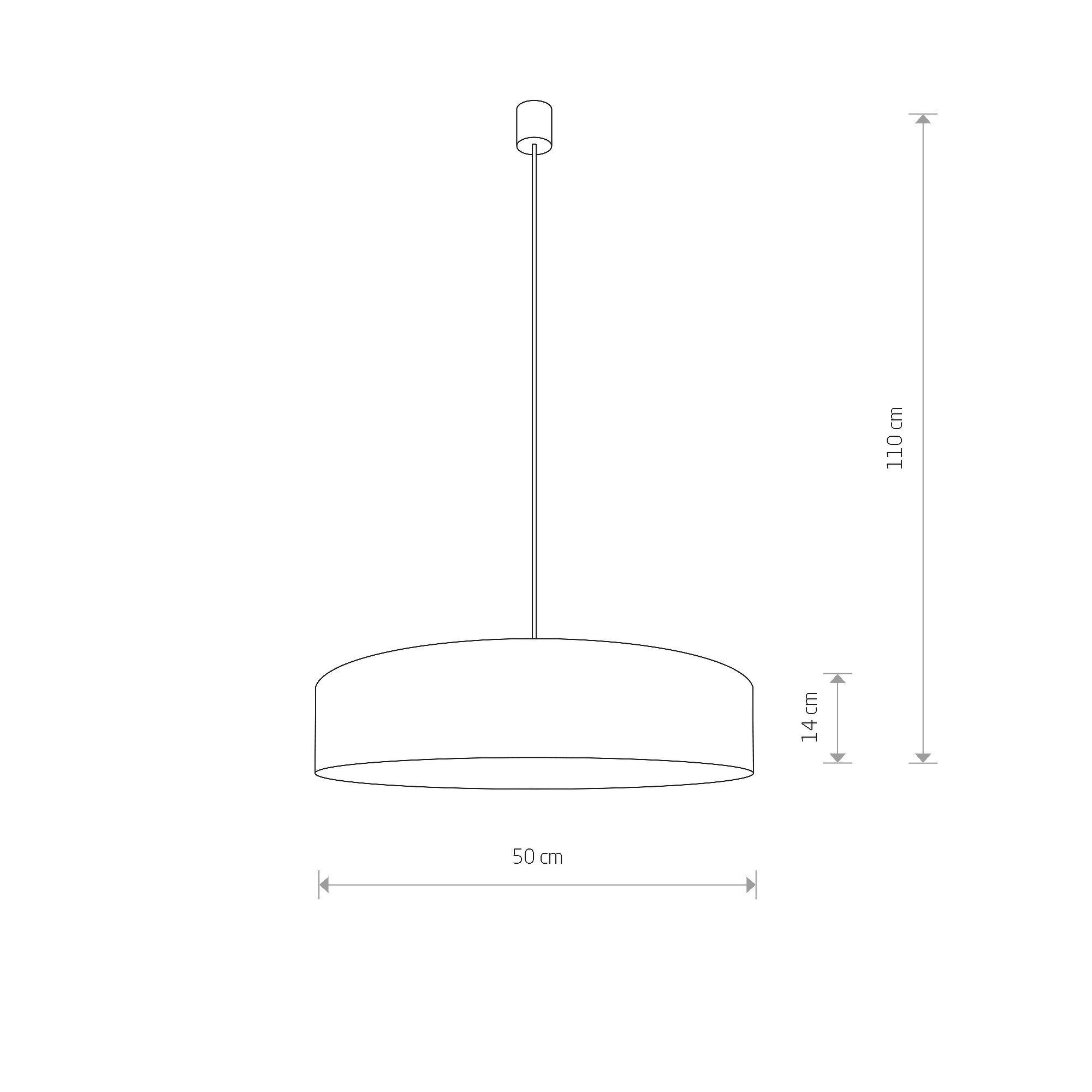 Weiße Pendelleuchte 3-flmg SELINA Esstisch Lampe Hängelampe, Deckenleuchte, Rundlampe, Maße 50x110 cm, Kabelpendel