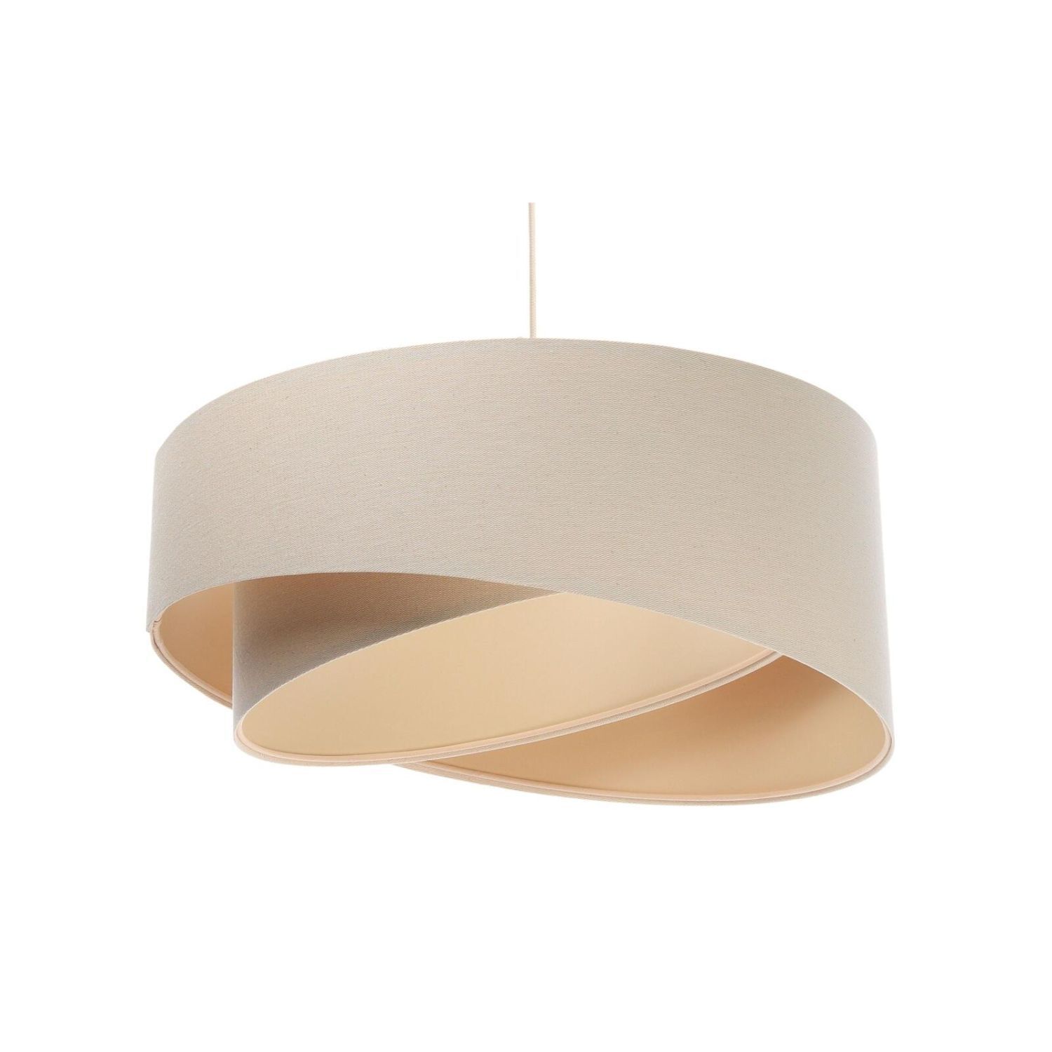Hängeleuchte Creme Beige Leinen E27 rund Ø 50 cm