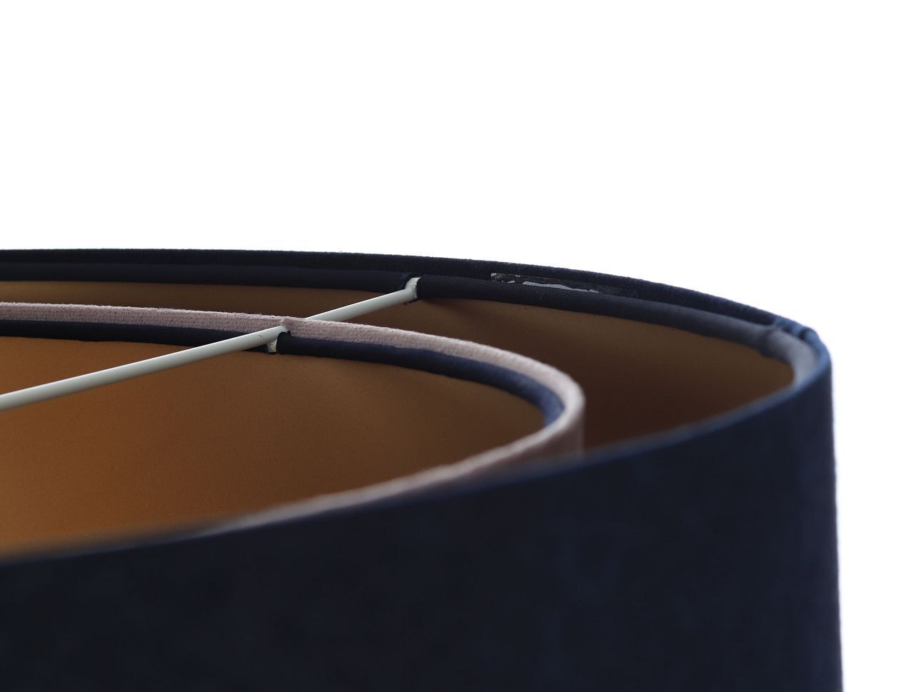 Hängelampe Stoffschirm Blau Rosa Gold E27 rund Ø 50 cm Zubehor, Gürtel