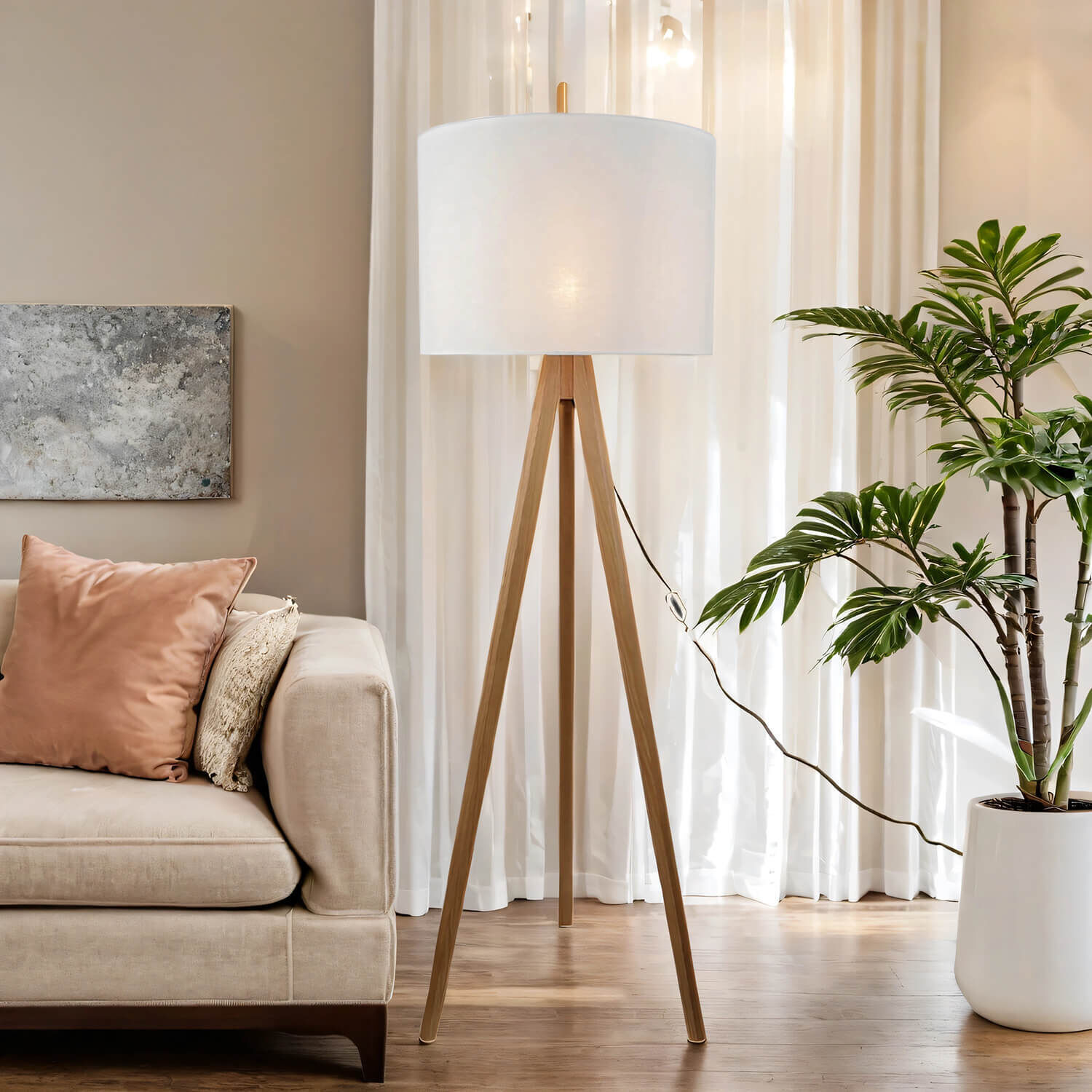 Lampe, Stehlampe, Pflanze