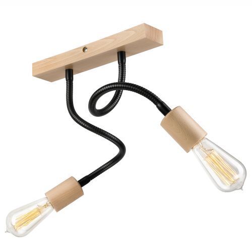 Deckenleuchte KASSIDY Schwarz Holz Modern flexibel
