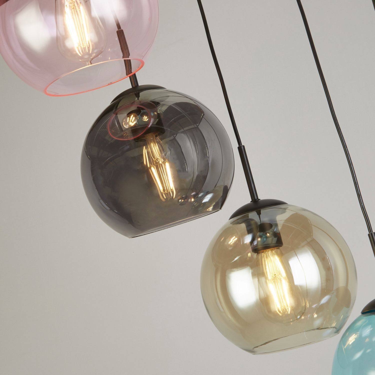 Hängeleuchte Bunt Ø 54 cm H: max. 2 m verstellbar Glas