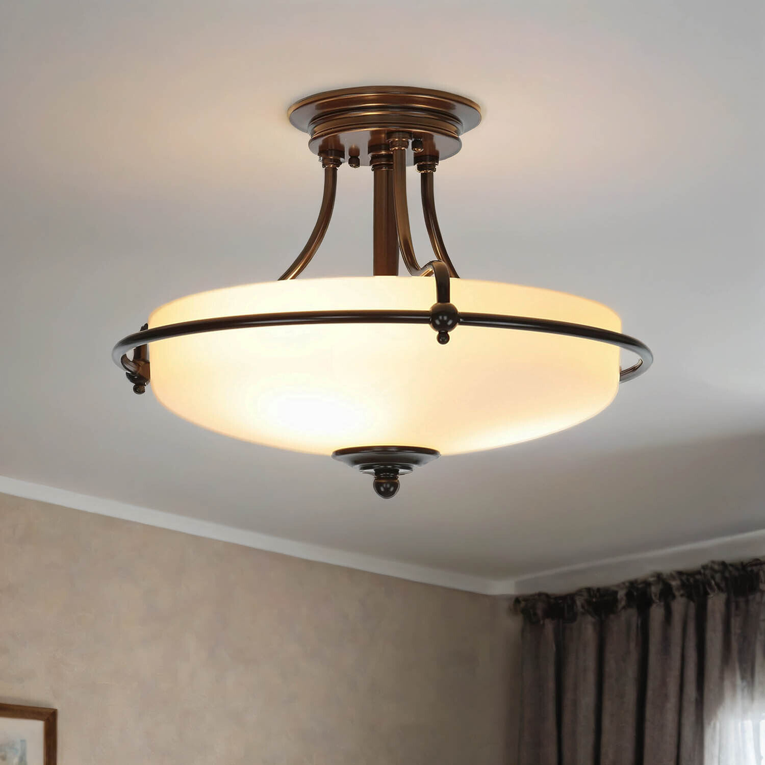 Deckenleuchte ASPERO Bronze Ø43cm Flur Lampe Deckenleuchte, Leuchte, Lampe, Kronleuchter