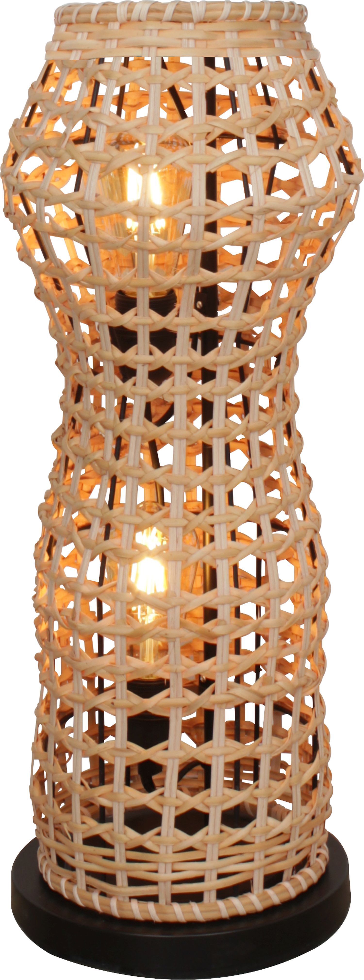 Stehlampe Rattan Natur niedrig 60 cm E27 Skandinavisch Lampe, Lampenschirm, Tischlampe, Kronleuchter