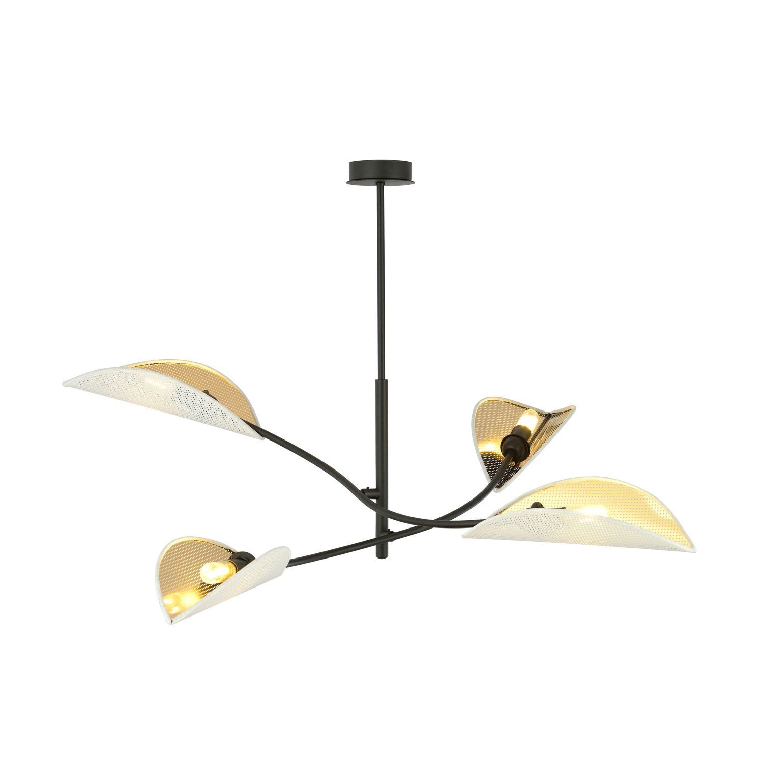 Deckenlampe Modern B: 102 cm drehbar 4x E14 Metall Stoff