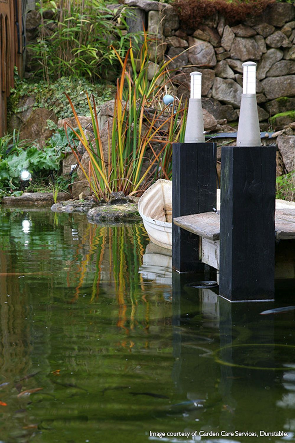 LED Pollerleuchte IP54 Silber 37cm Aluminium Modern Natur, Draußen, Teich, Wasser, Land