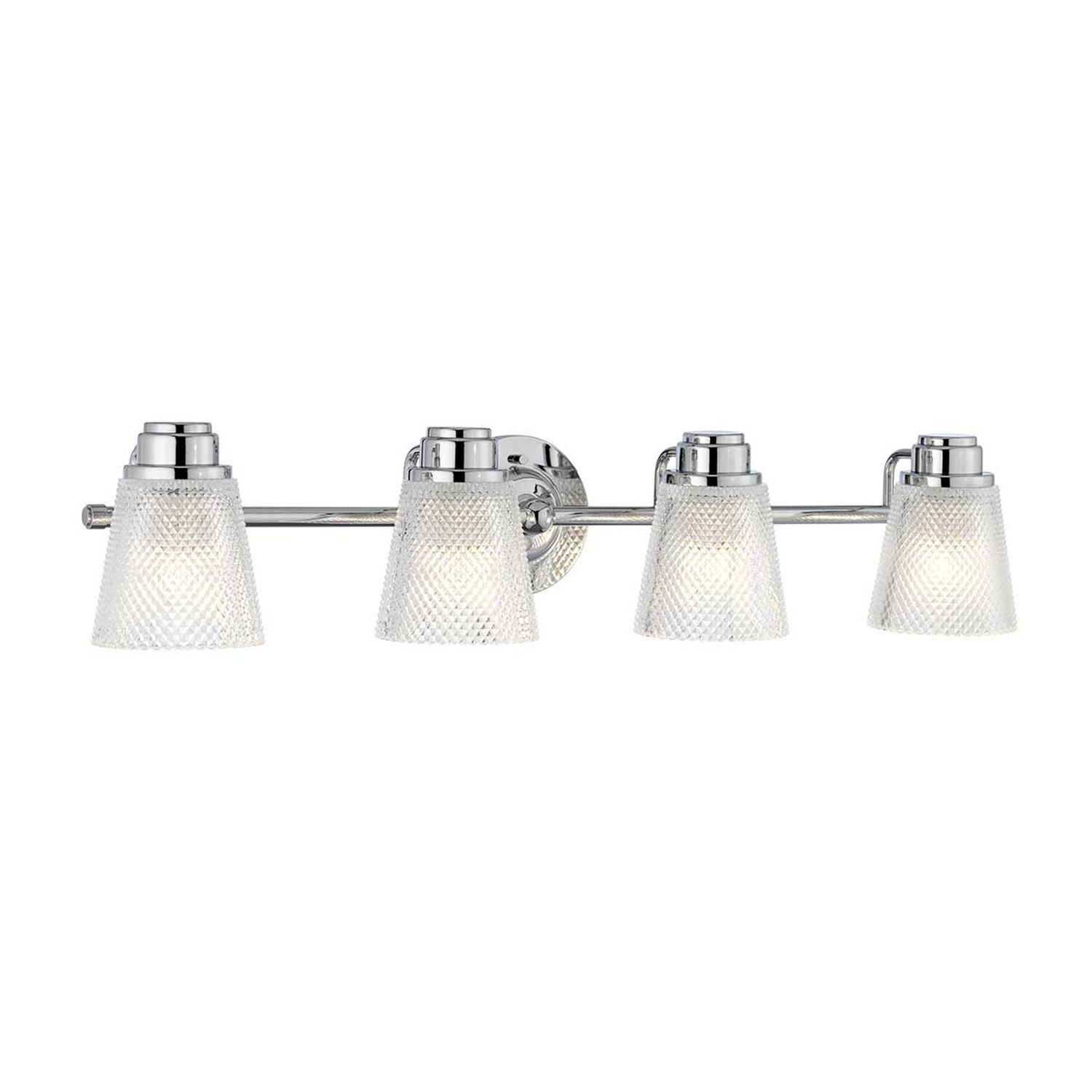 Badezimmerlampe LED G9 IP44 3000 K L: 81,8 cm Chrom VARDA Wandlampe, 4-flammig, Chrome, Glas, Muster