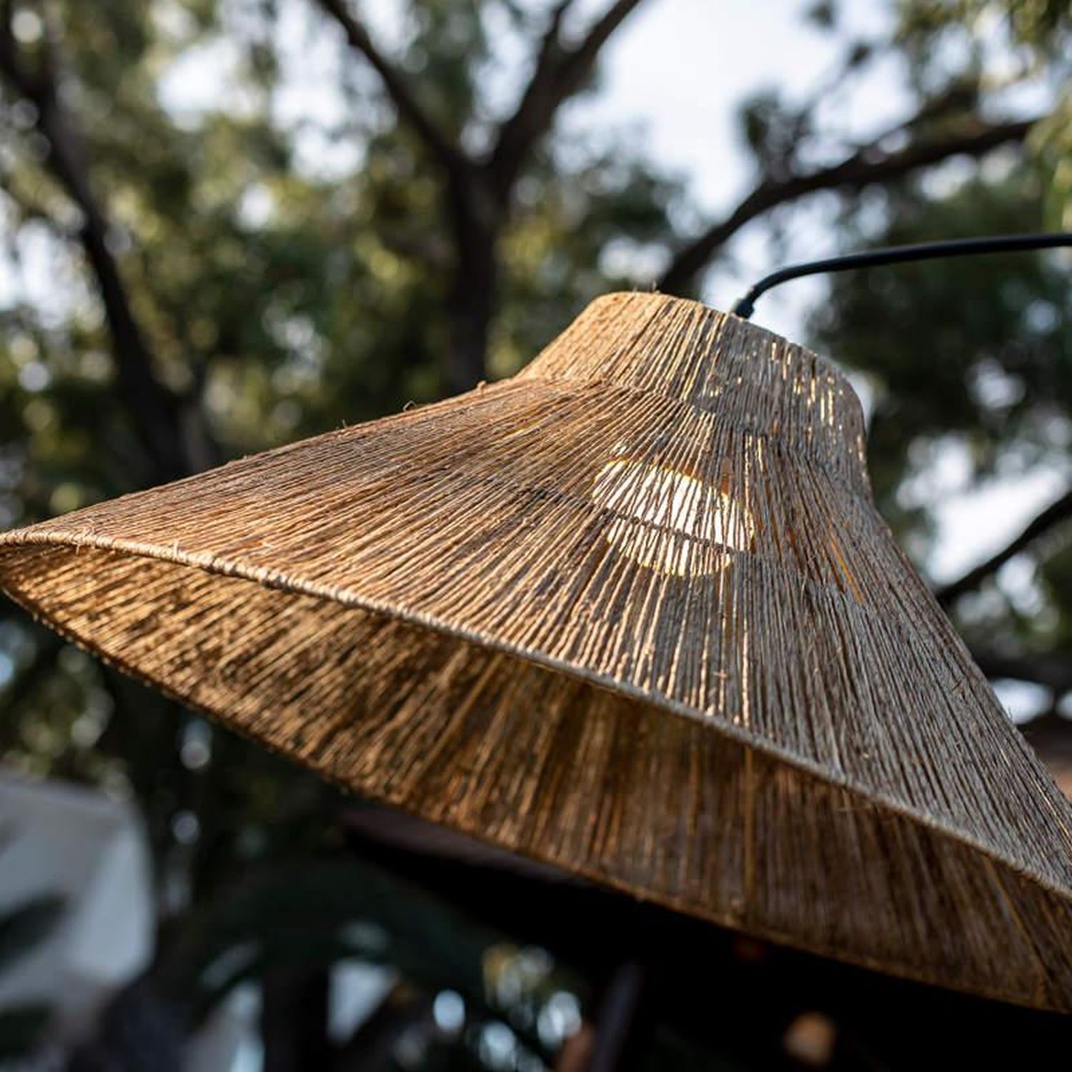 LED Außenlampe Akku 155 cm 2-in-1 IP54 Seegras Metall LED Außenlampe Akku 155 cm 2-in-1 IP54 Seegras Metall