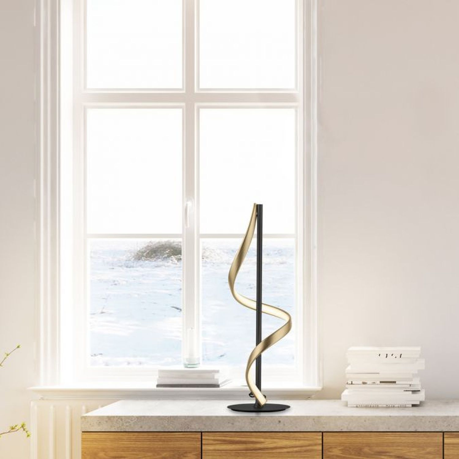 Lampe, Fenster, Fensterbank