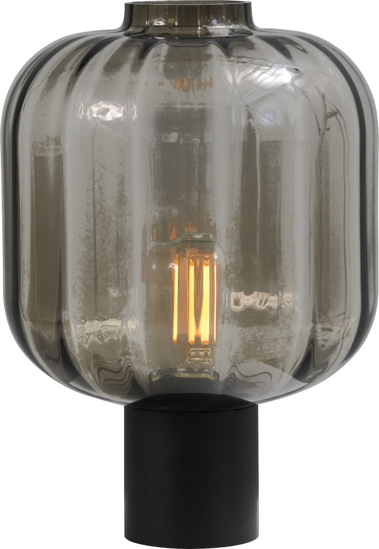 Tischleuchte Wohnzimmer Schwarz Glas Metall 41 cm ELYA
