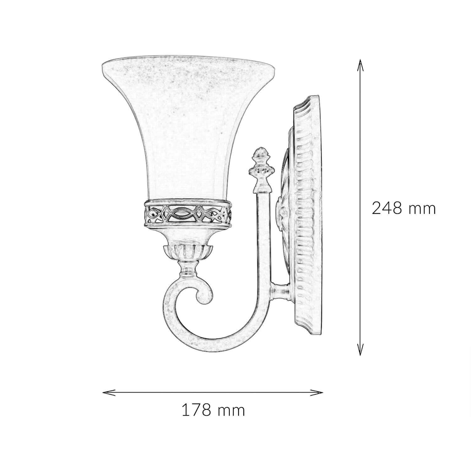 Wandlampe ANABELL 1 in Braun B:16cm Landhaus Lampe Lampe, Rauchrohr