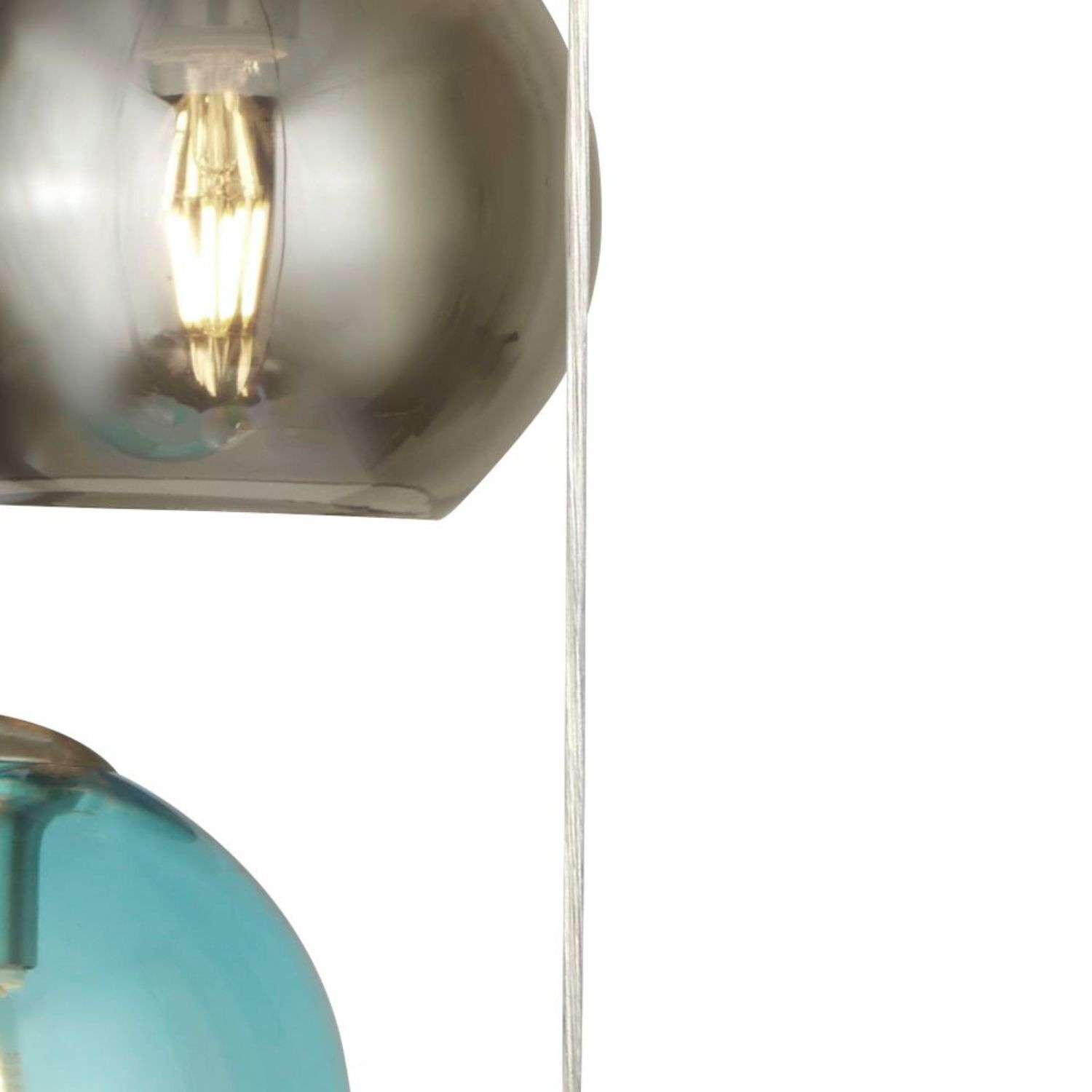 Hängeleuchte Glas Ø 50 cm 5-flammig E27 Bunt Chrom Lampe, Beleuchtung