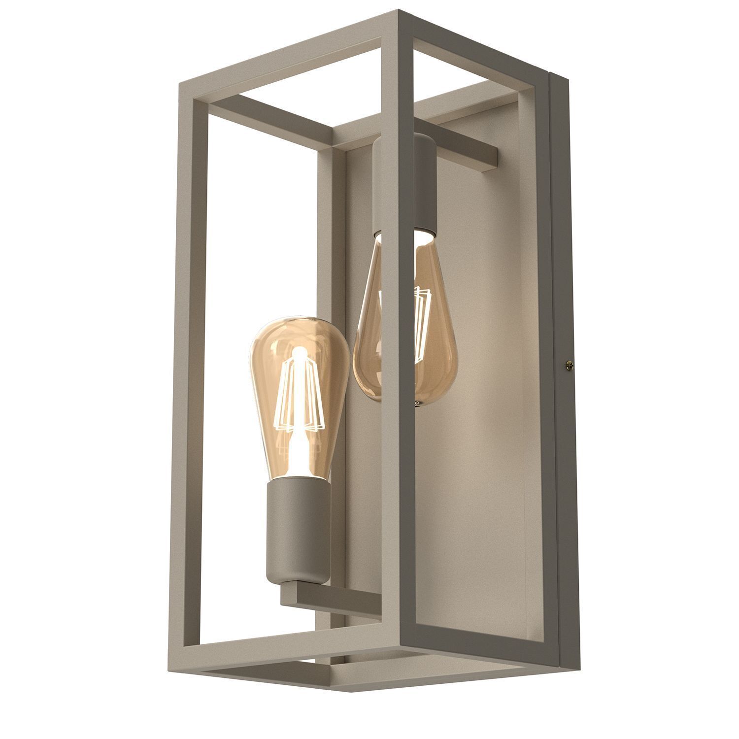 Wandlampe Metall in Beige E27 H:40 cm 2-flammig elegant