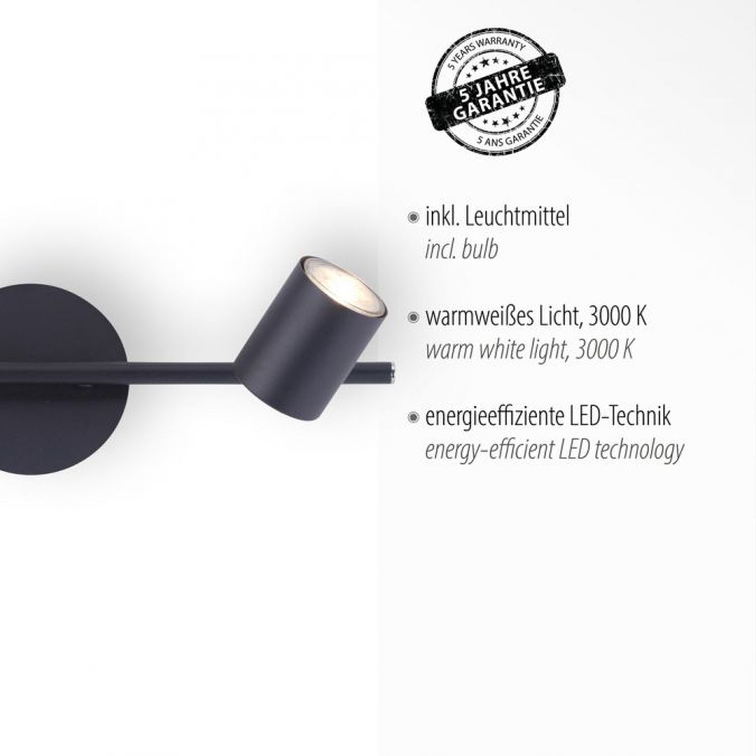 Flexibler Deckenstrahler Metall Schwarz GU10 2-flammig Beleuchtung