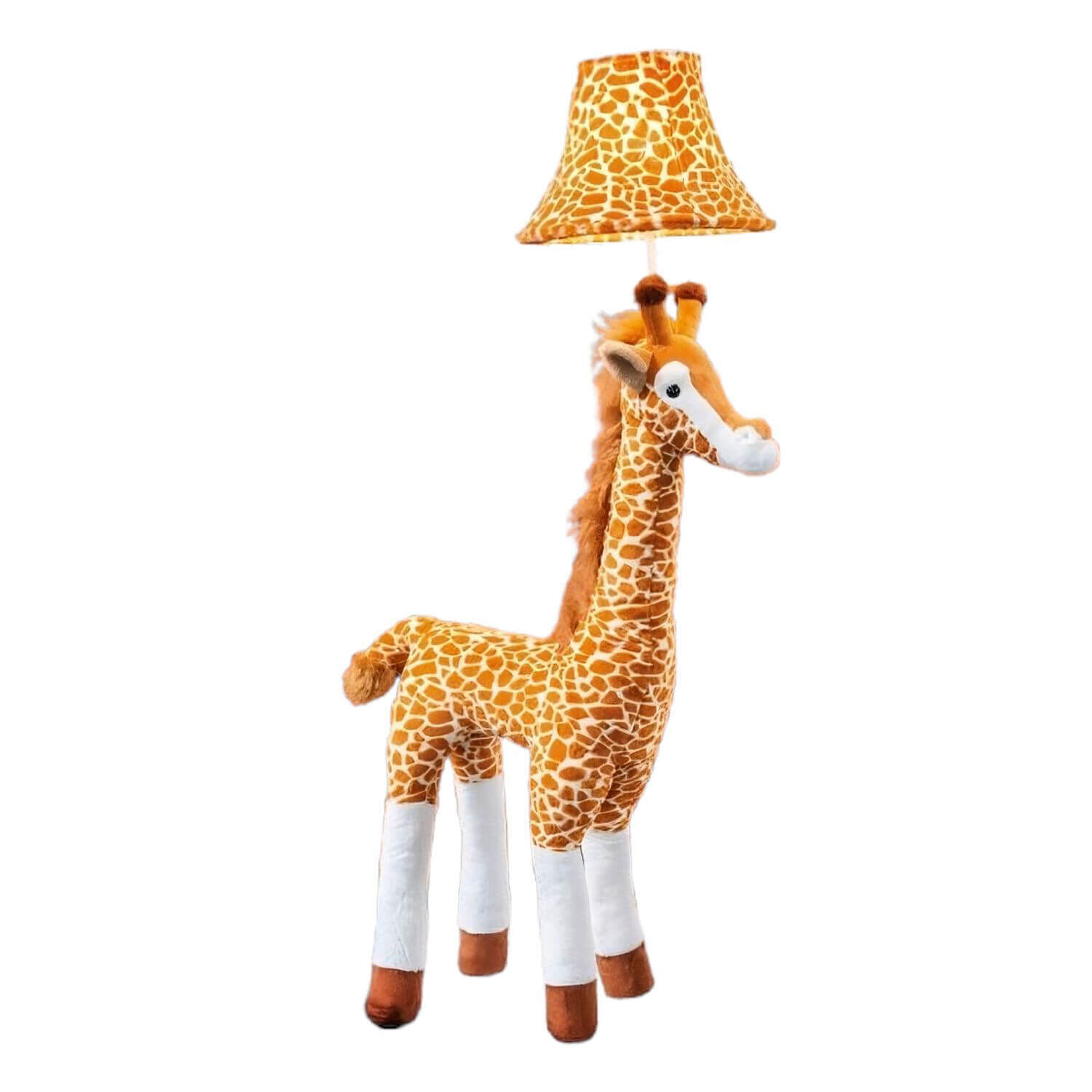Kinderleuchte Giraffe 126 cm Braun Beige Weiß vegan LED Lampe, Tier, Giraffe, Säugetier, Tierwelt