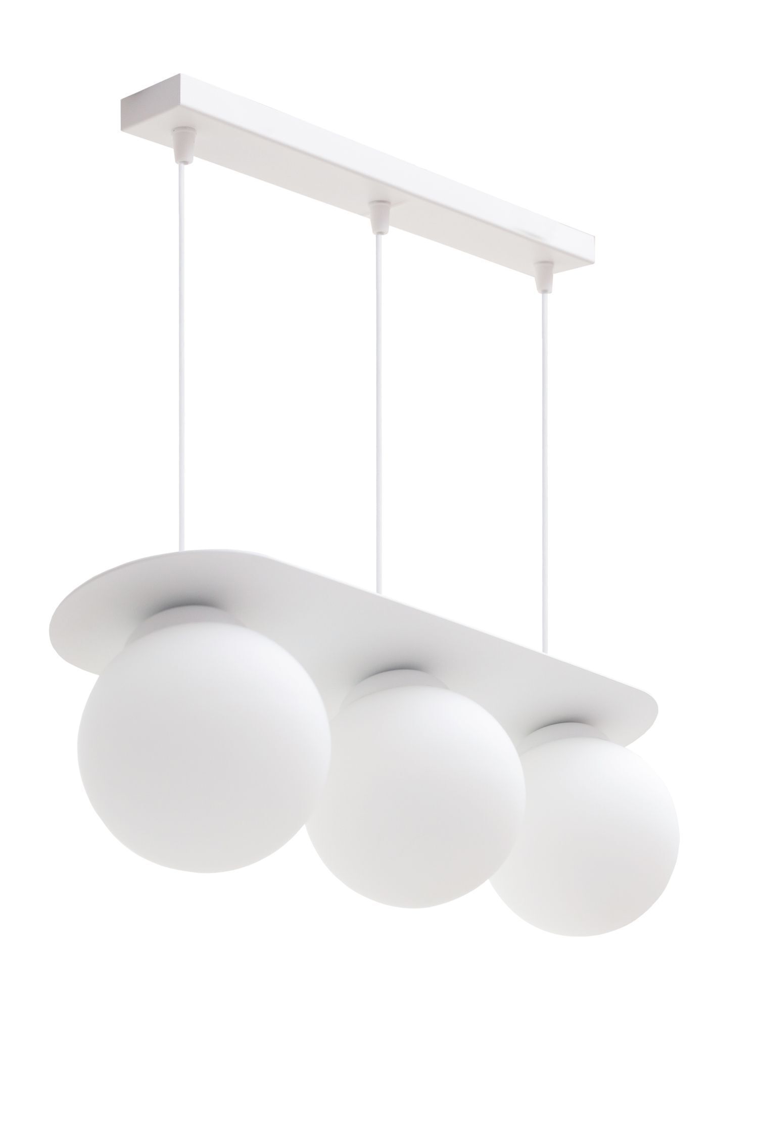 Hängelampe 3-flammig Glaskugeln Weiß 50 cm E27 blendarm Deckenleuchte, Leuchte