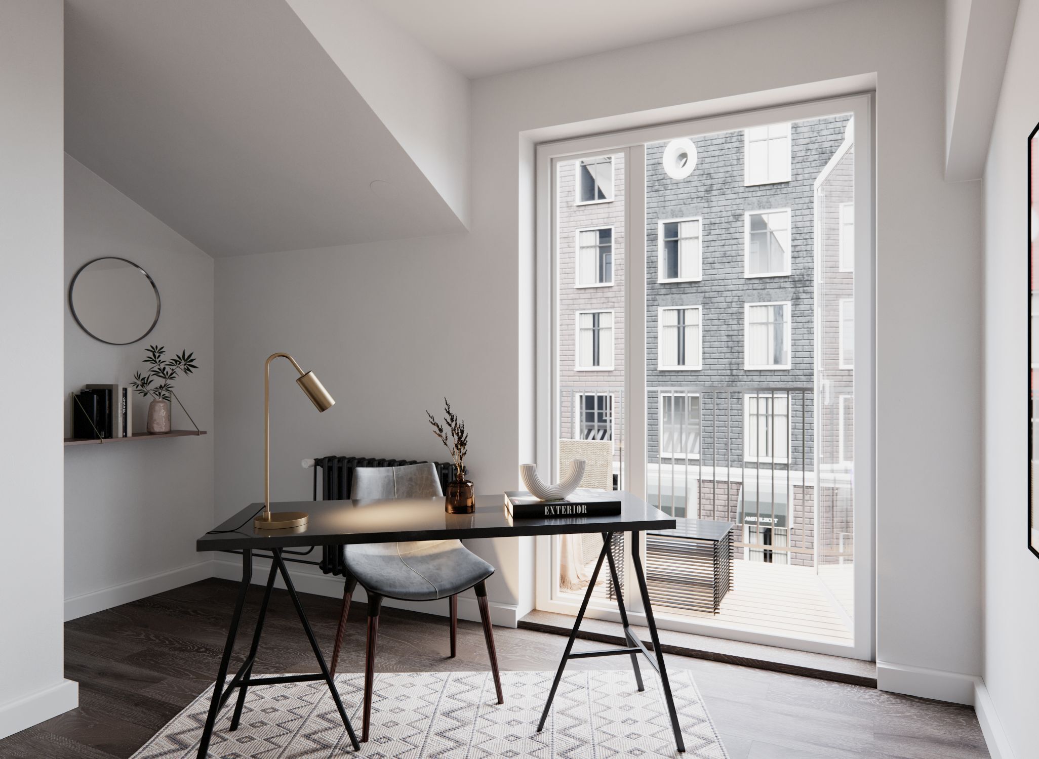 Schreibtischlampe Metall GU10 51 cm hoch in Gold matt Moebel, Tabelle, Fenster, Innenarchitektur, Lampe