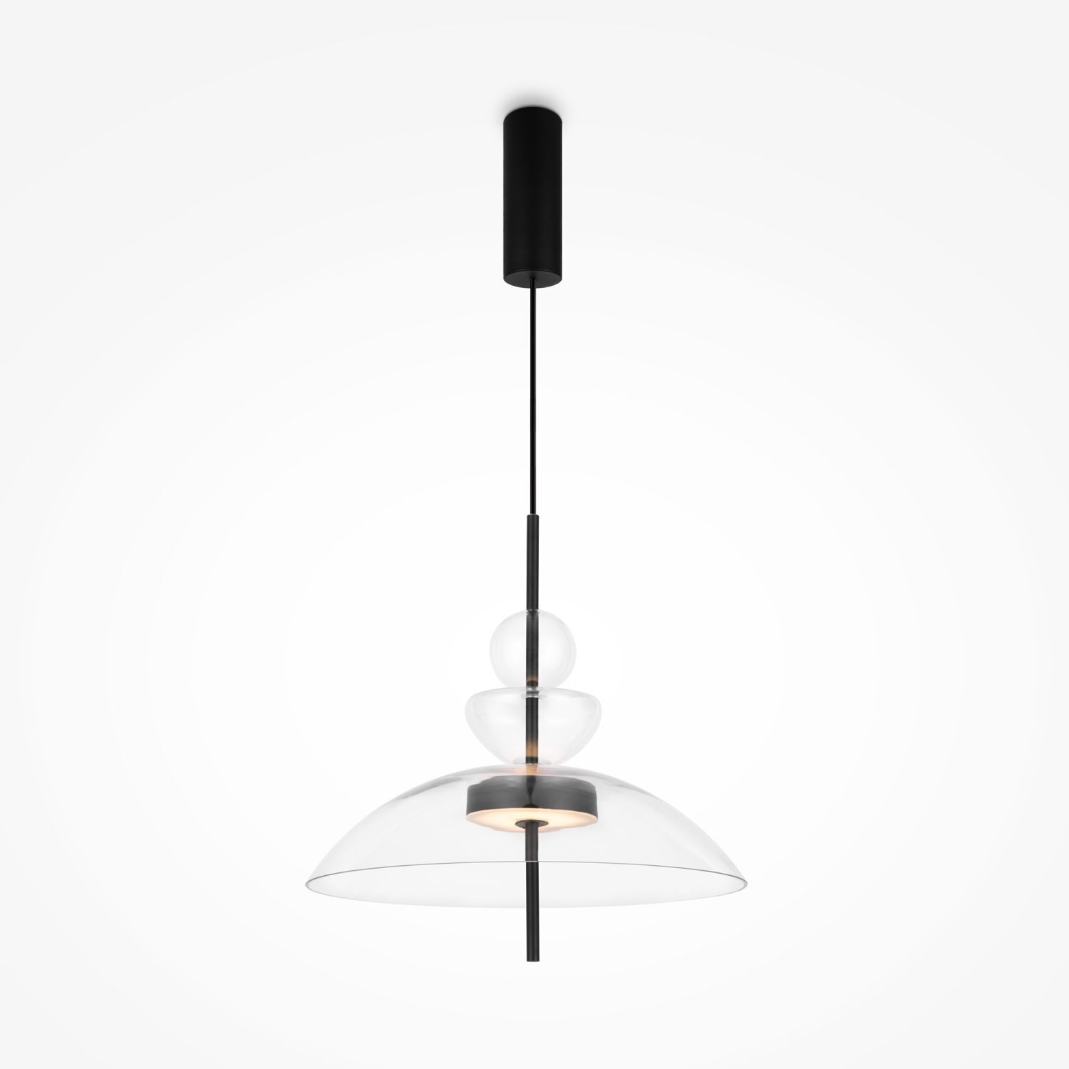 LED Hängelampe Metall Glas H: max. 358 cm Schwarz BRUNO