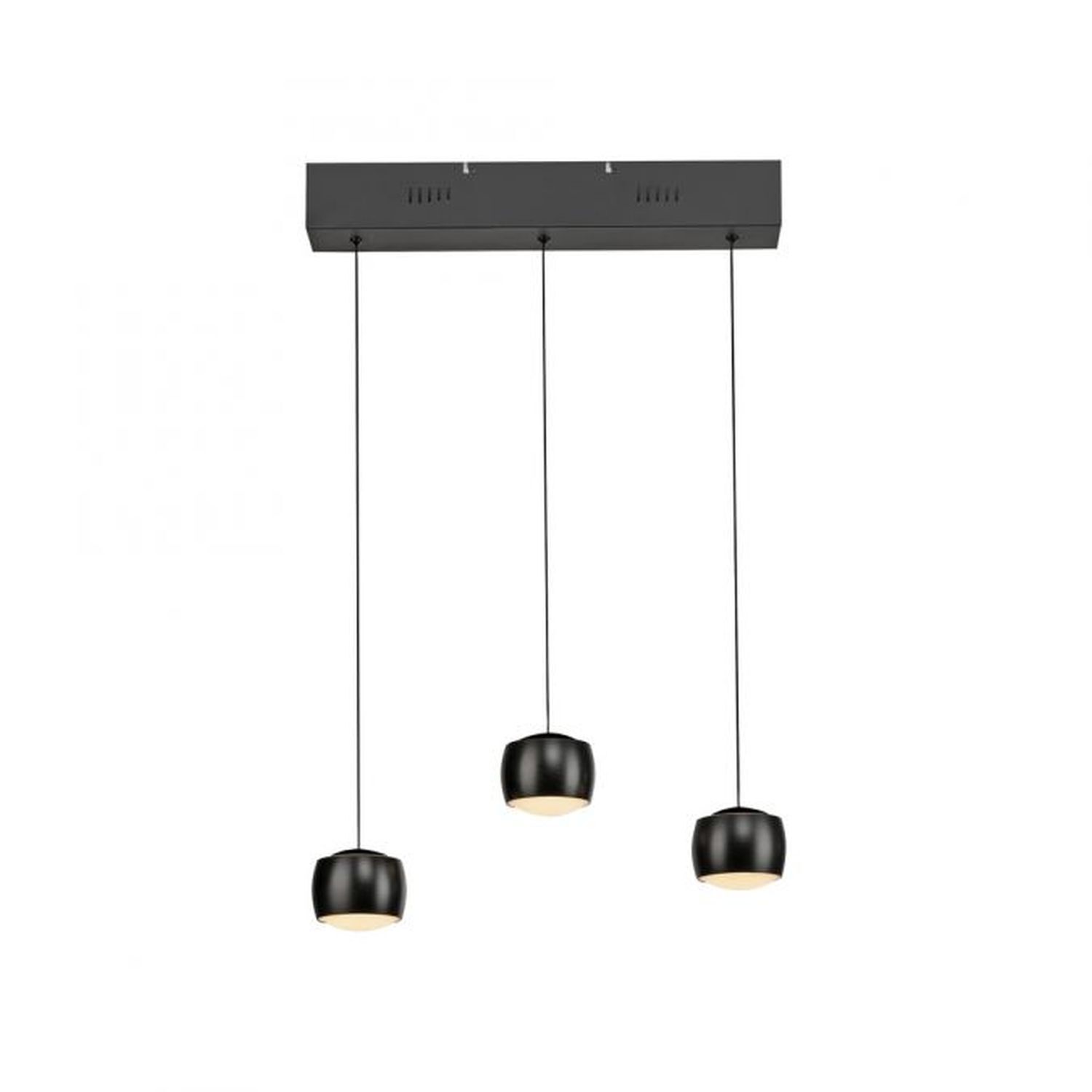 LED Pendelleuchte Metall warmweiß 60 cm 800 lm Schwarz