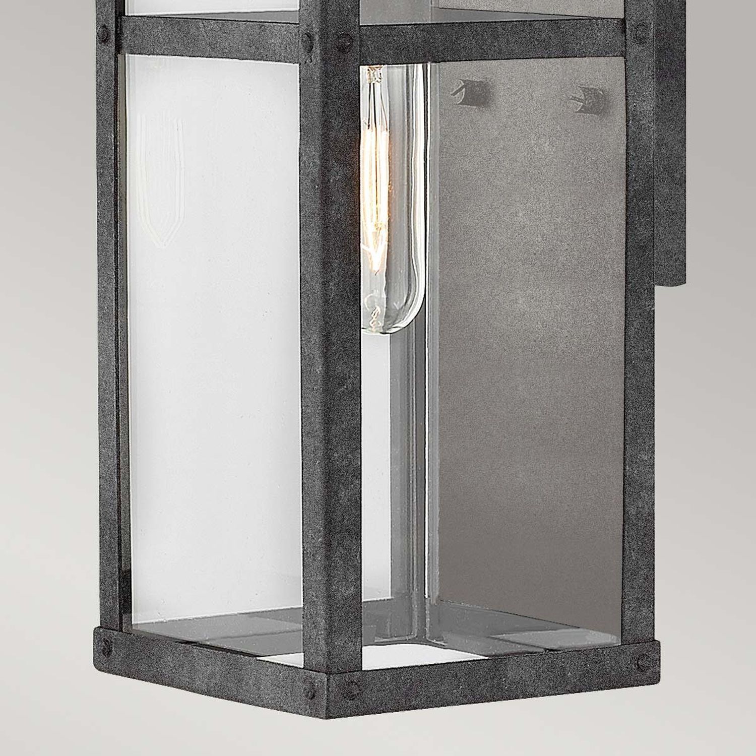 Vintage Außenwandlampe 33,6 cm hoch IP44 E27 Alu Glas