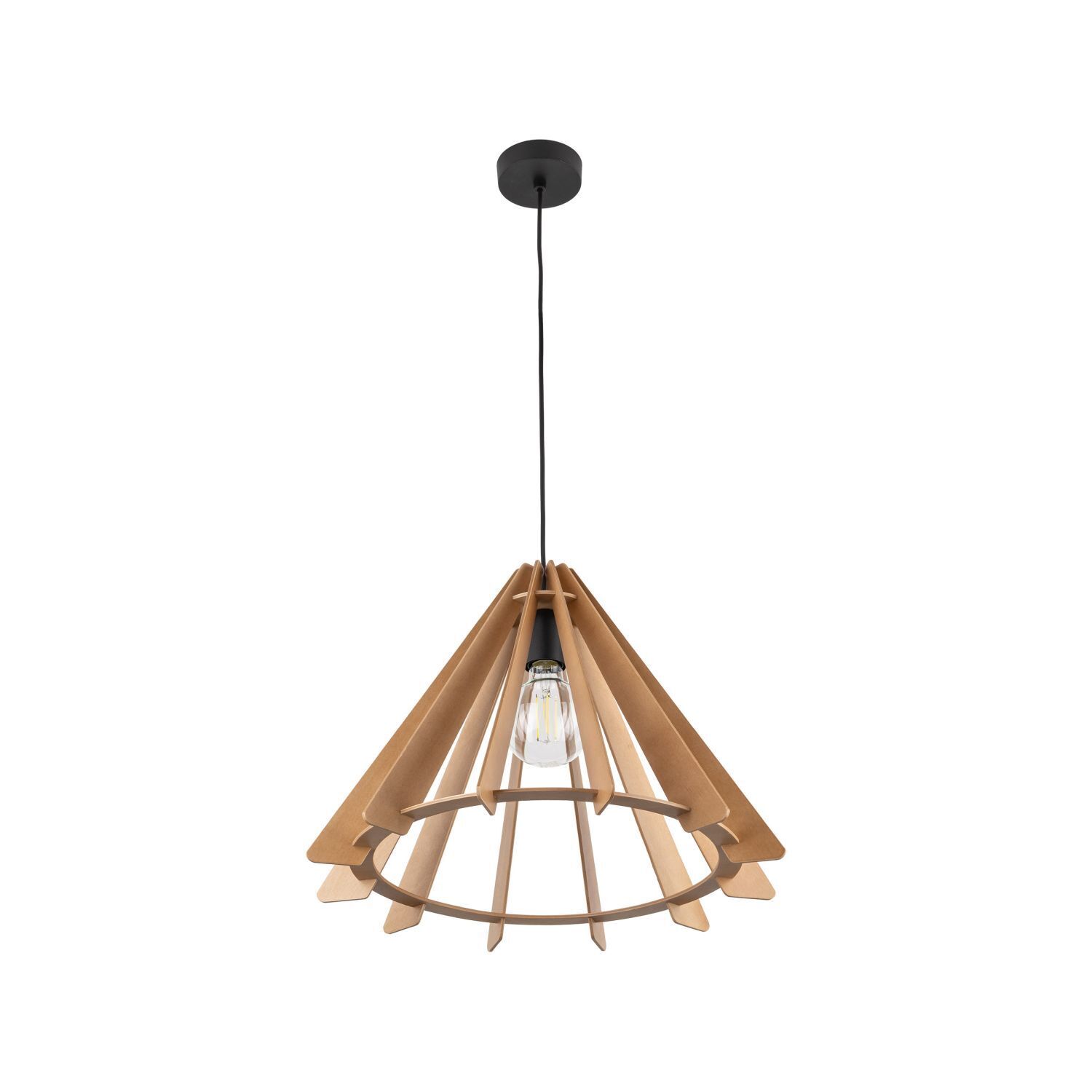 Hängeleuchte Holz E27 Ø 50 cm H: max. 160 cm verstellbar