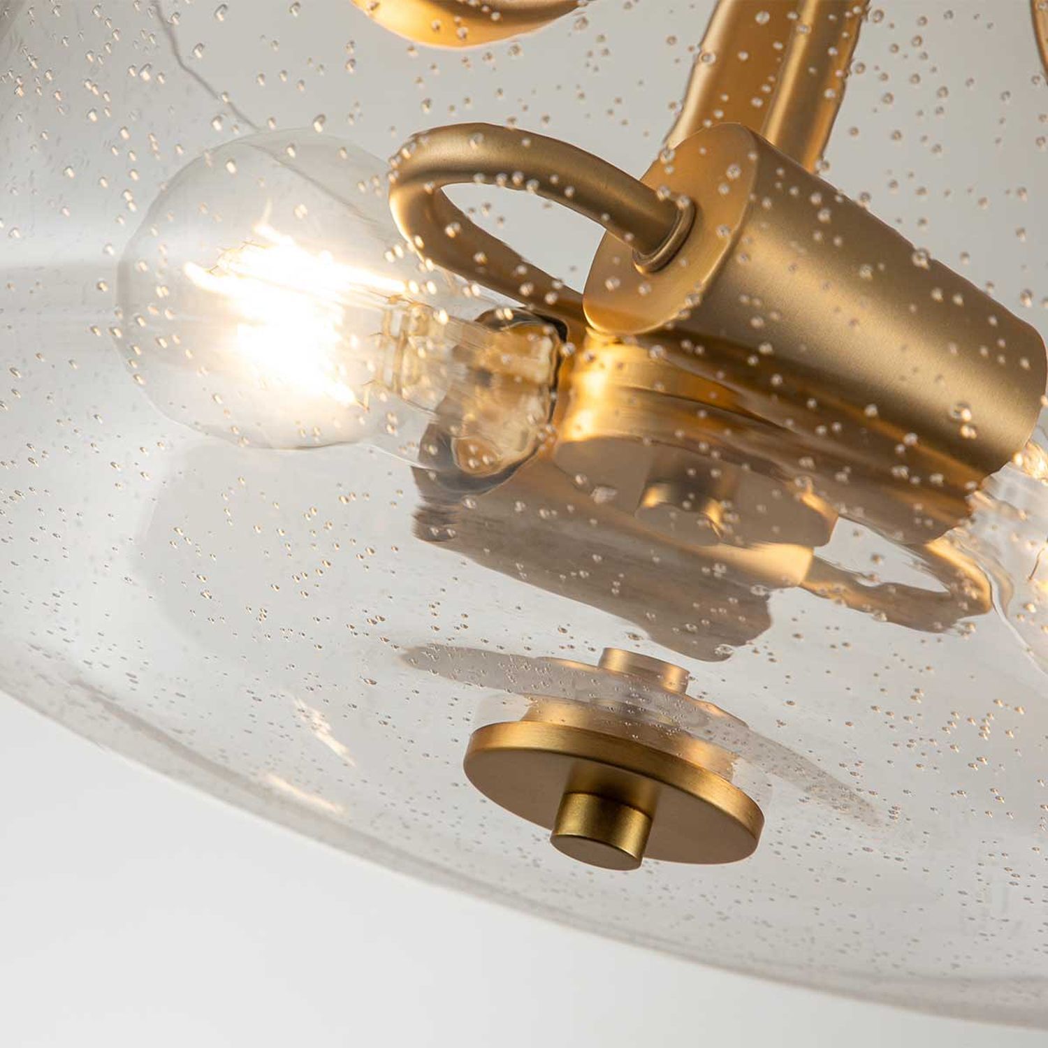 Deckenlampe Glas Schirm Ø 31,3 cm in Messing gebürstet