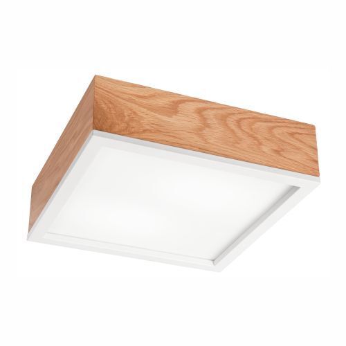 Natürliche Deckenlampe Eiche Glas L:31 cm E27 2-flmg Deckenleuchte, Postfach