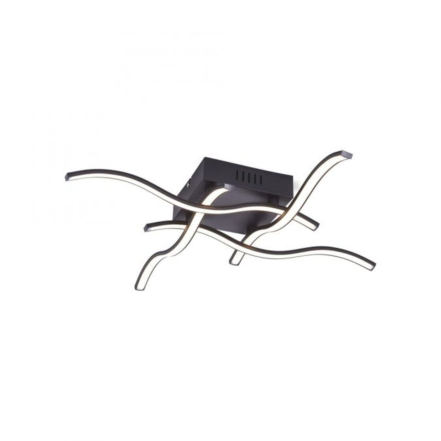 LED Deckenleuchte Wellen Metall Schwarz B:55 cm 3000 K