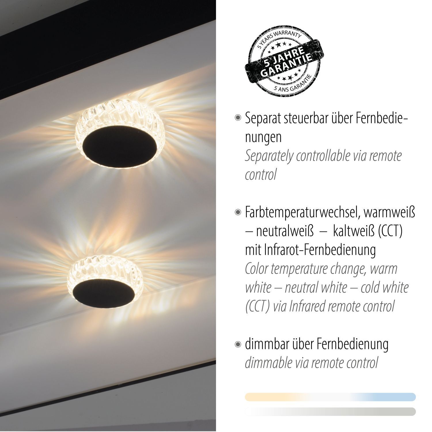 LED Deckenleuchte Schwarz 2700-5000 K 6295 lm dimmbar Deckenleuchte