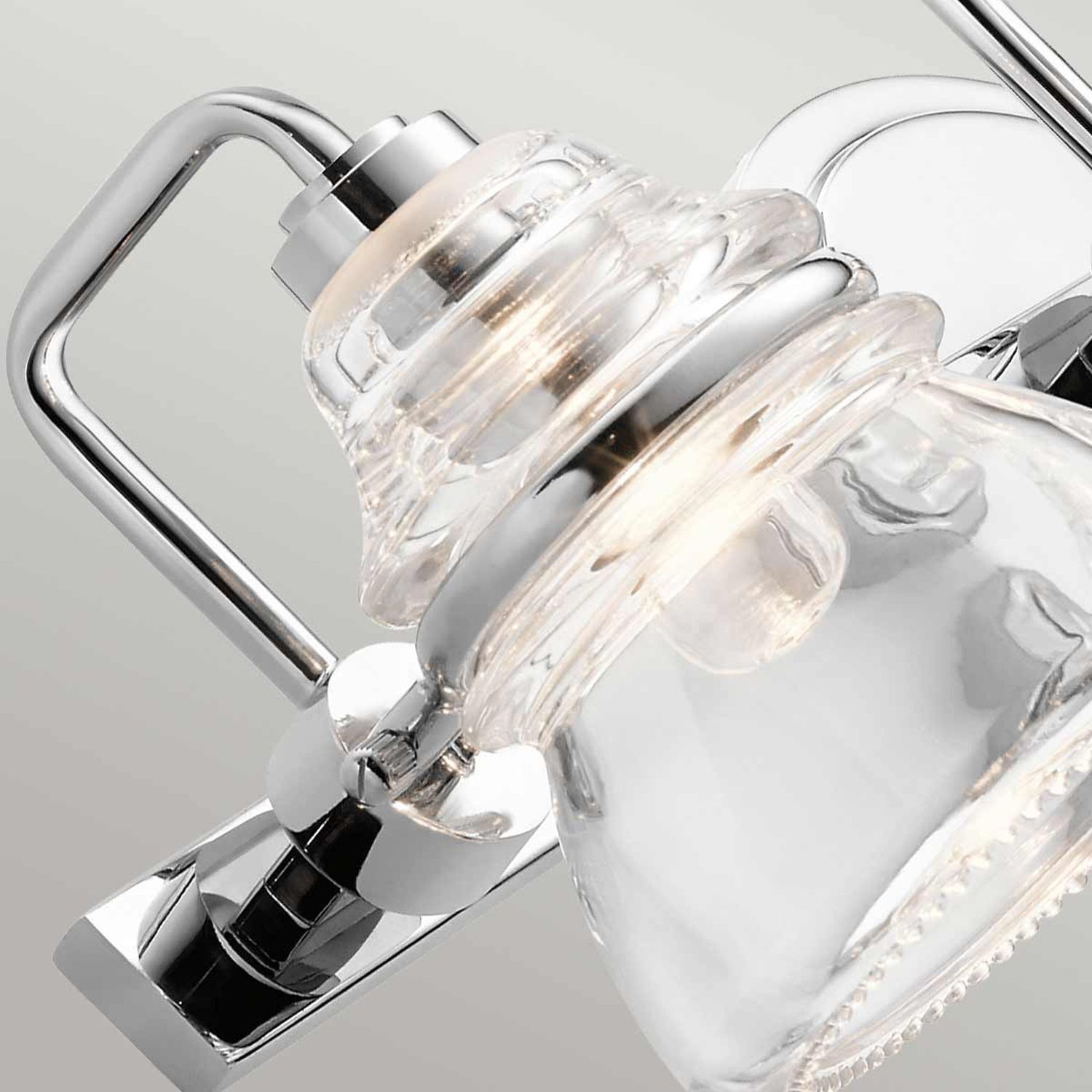 Badezimmerlampe Spiegel Metall Glas 55,9 cm breit IP44 G9 LED