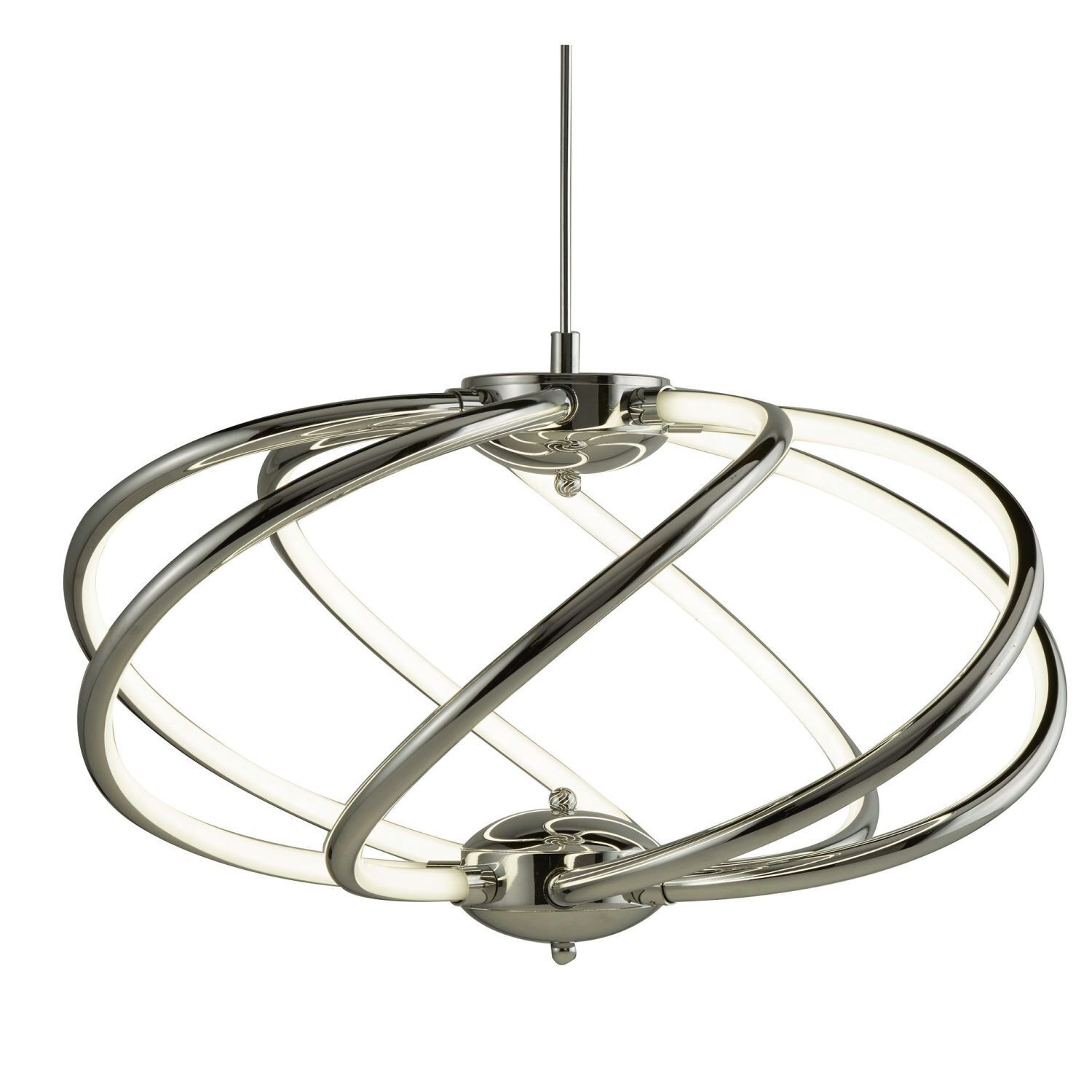 LED Hängelampe Metall D: 51 cm Chrom Weiß 3000 K 2417 lm