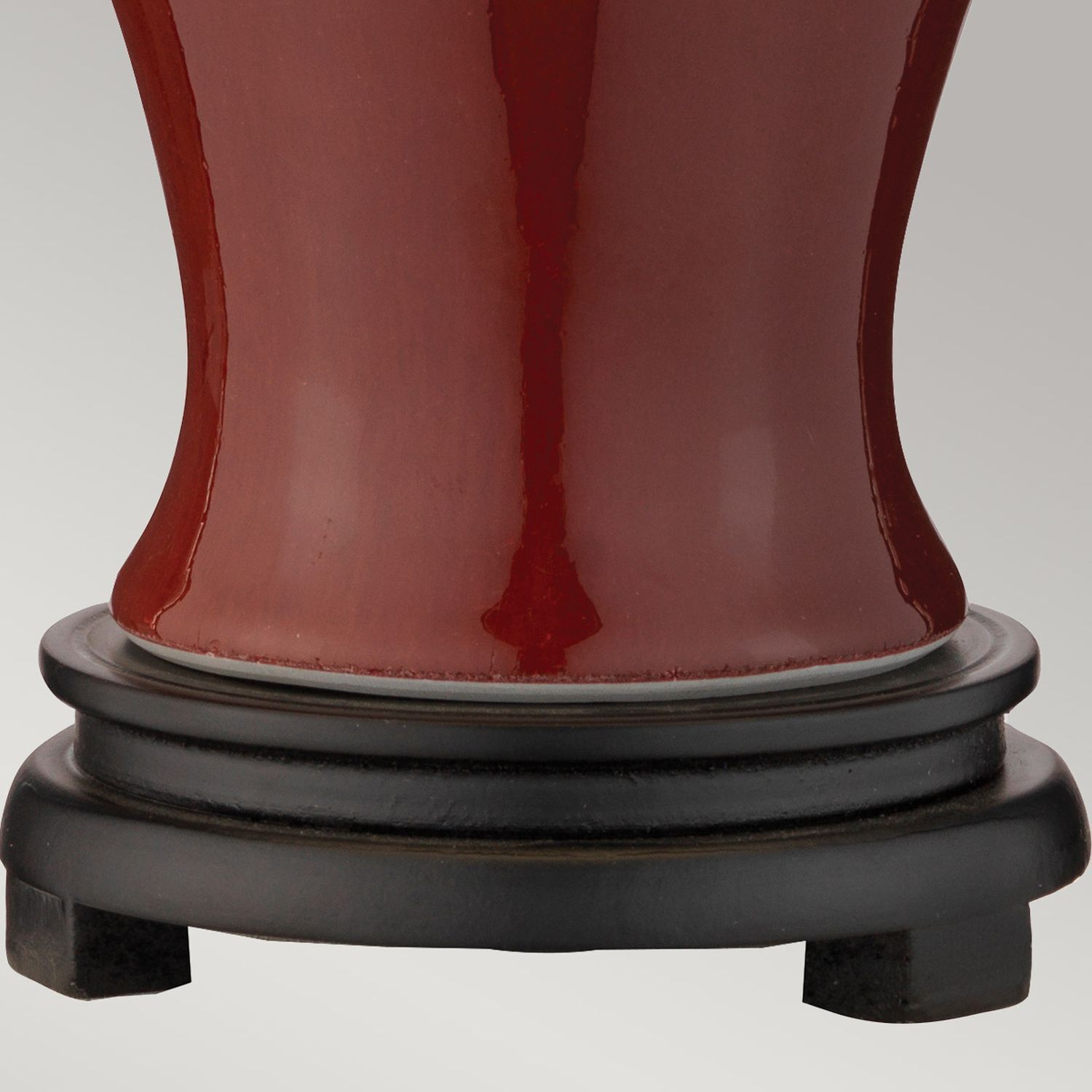 Tischleuchte Porzellan 56 cm Rot Ecru E27 Stoffschirm