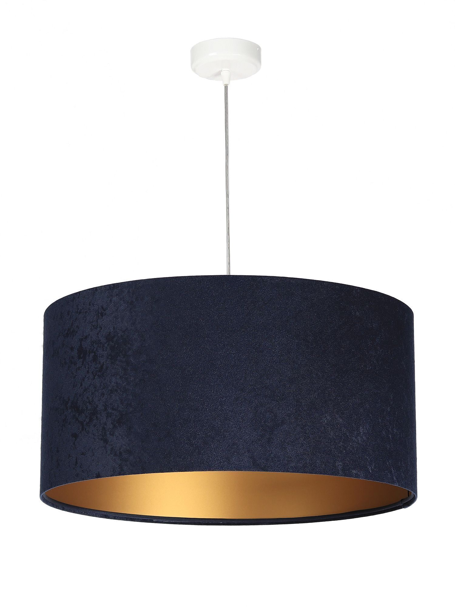 Pendelleuchte Blau Gold Stoff Esstisch Lampe