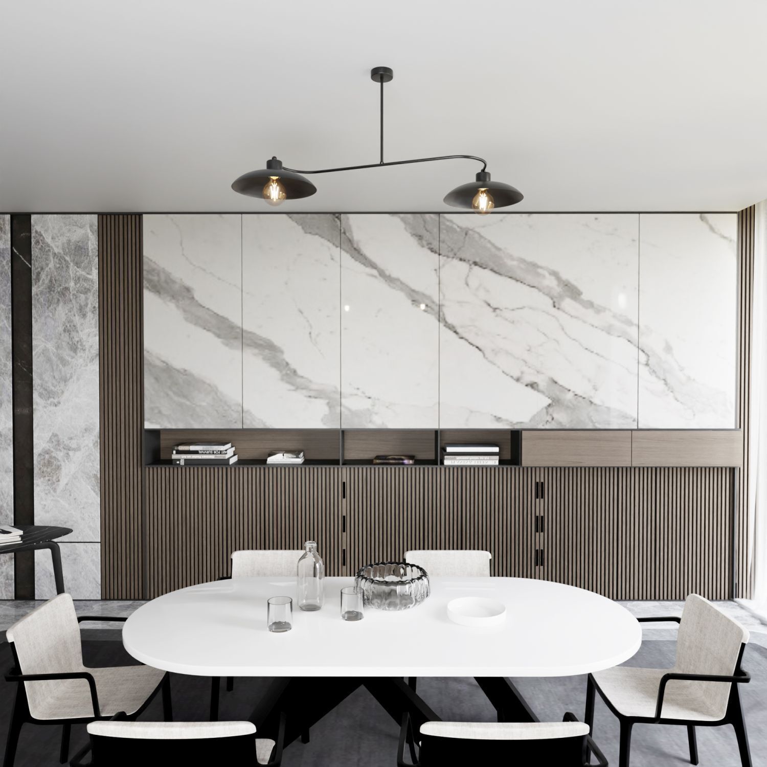 Innenarchitektur, Esszimmer, Esstisch, Tisch, Tischplatte