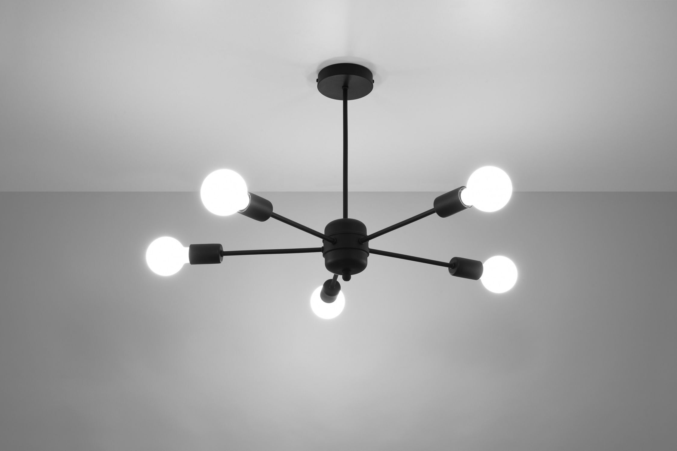 Deckenleuchte Schwarz Ø 66 cm 5-flammig für E27