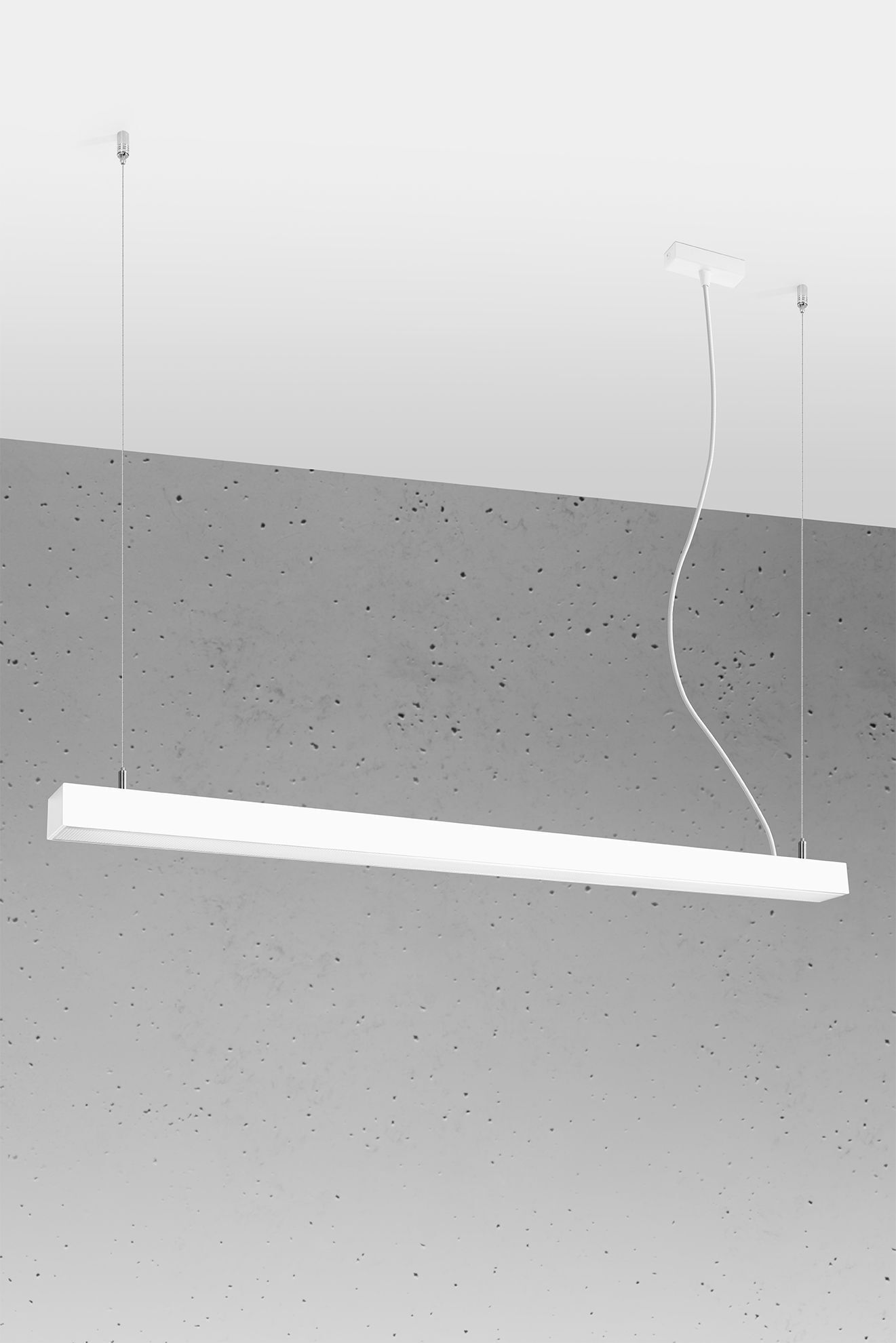 LED Pendelleuchte länglich 118 cm Metall 3000 K Weiß
