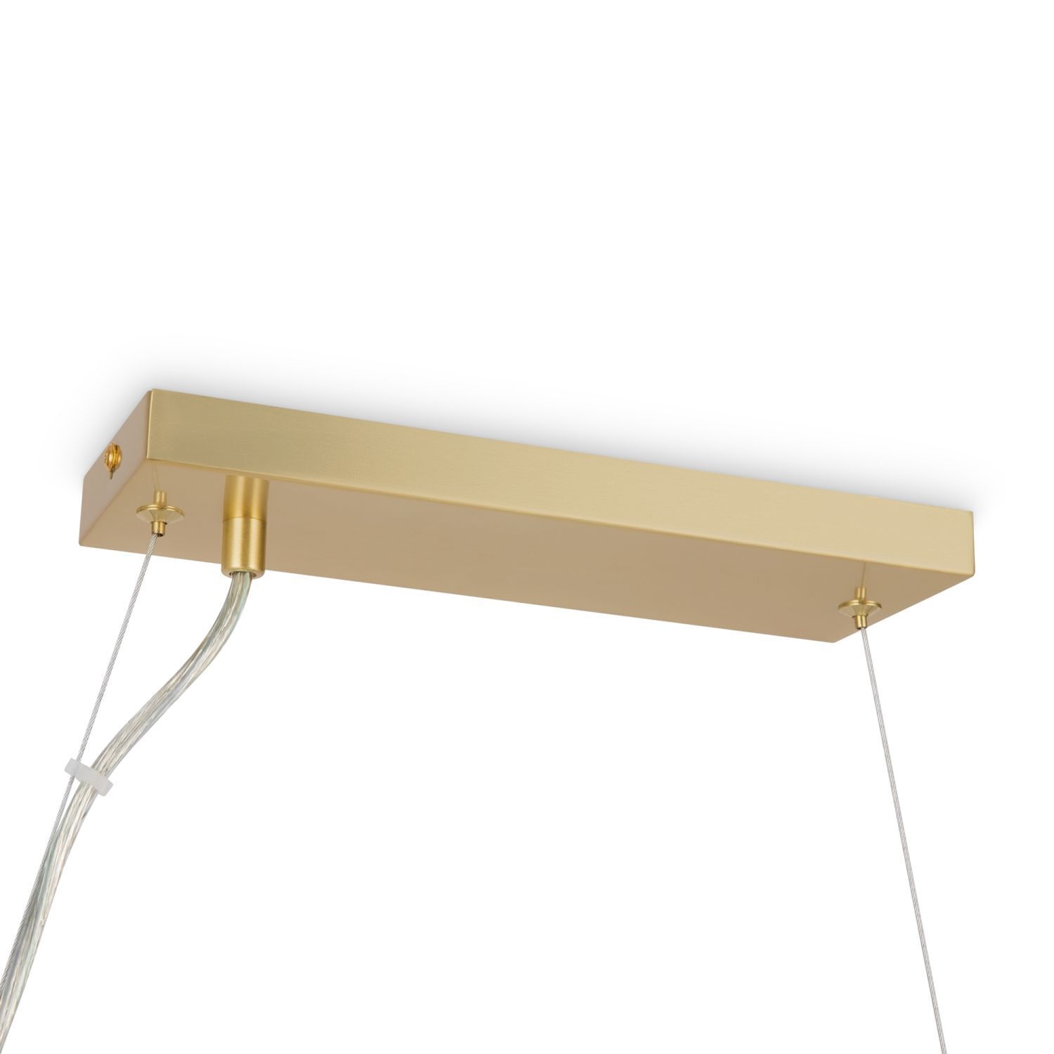 Hängeleuchte Metall Glas H: max. 133,9 cm in Gold Weiß