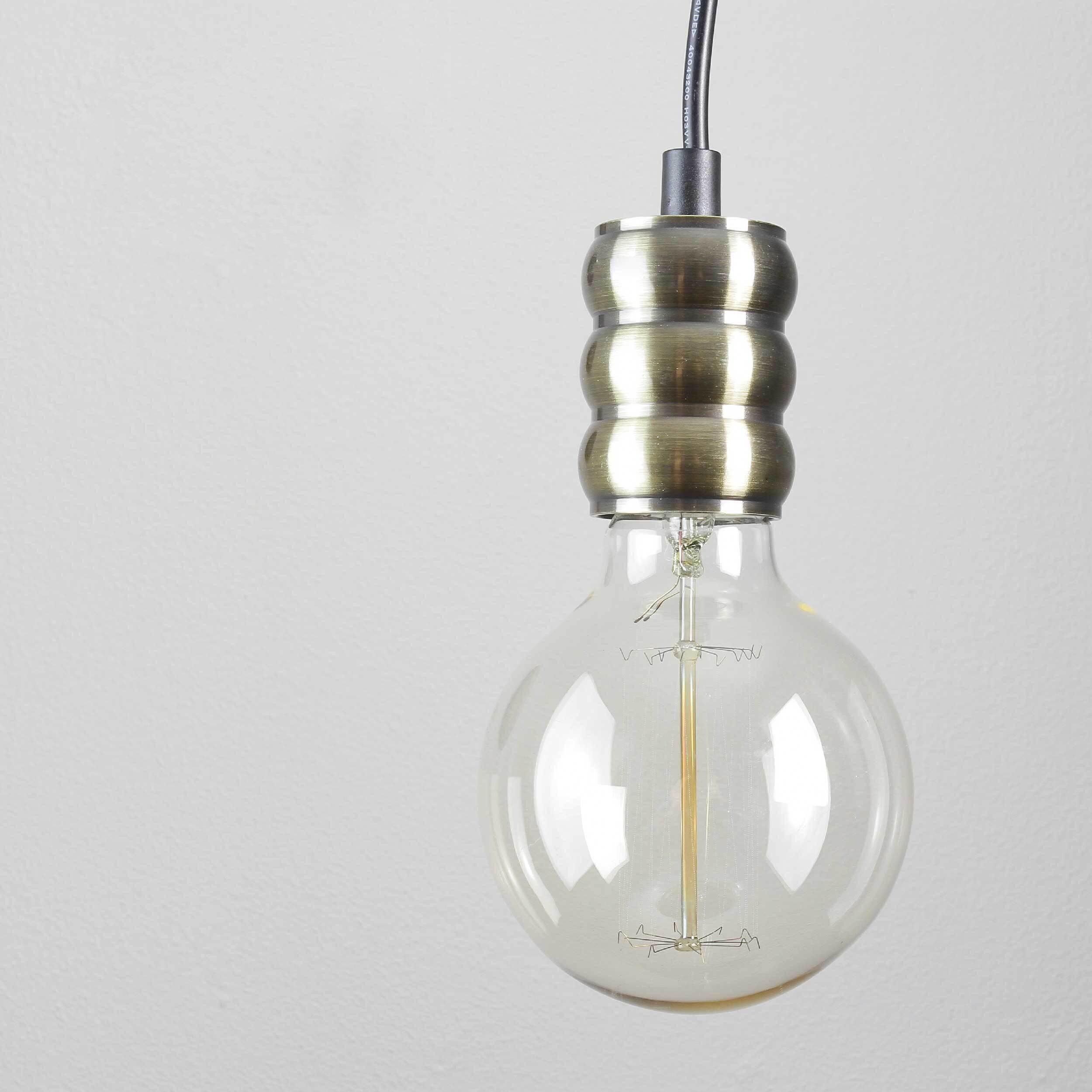 Hängelampe verstellbar Vintage E27 in Bronze Licht, Glühbirne, Rauchrohr