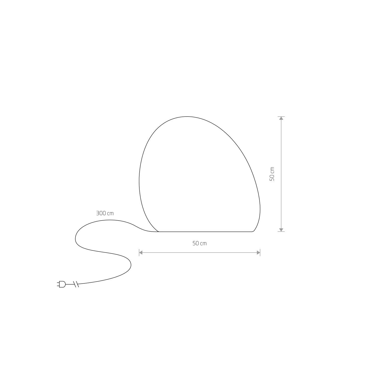 Gartenleuchte Dekorativ Weiß IP44 E27 50 cm Stecker Kabel