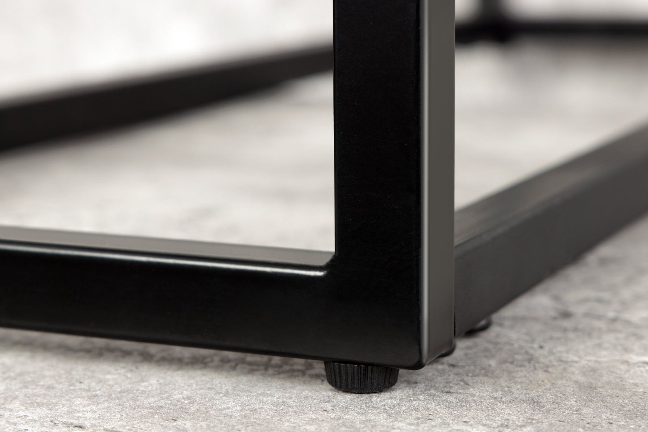 Konsolentisch Hartglas Metall in Weiß Schwarz 80 cm