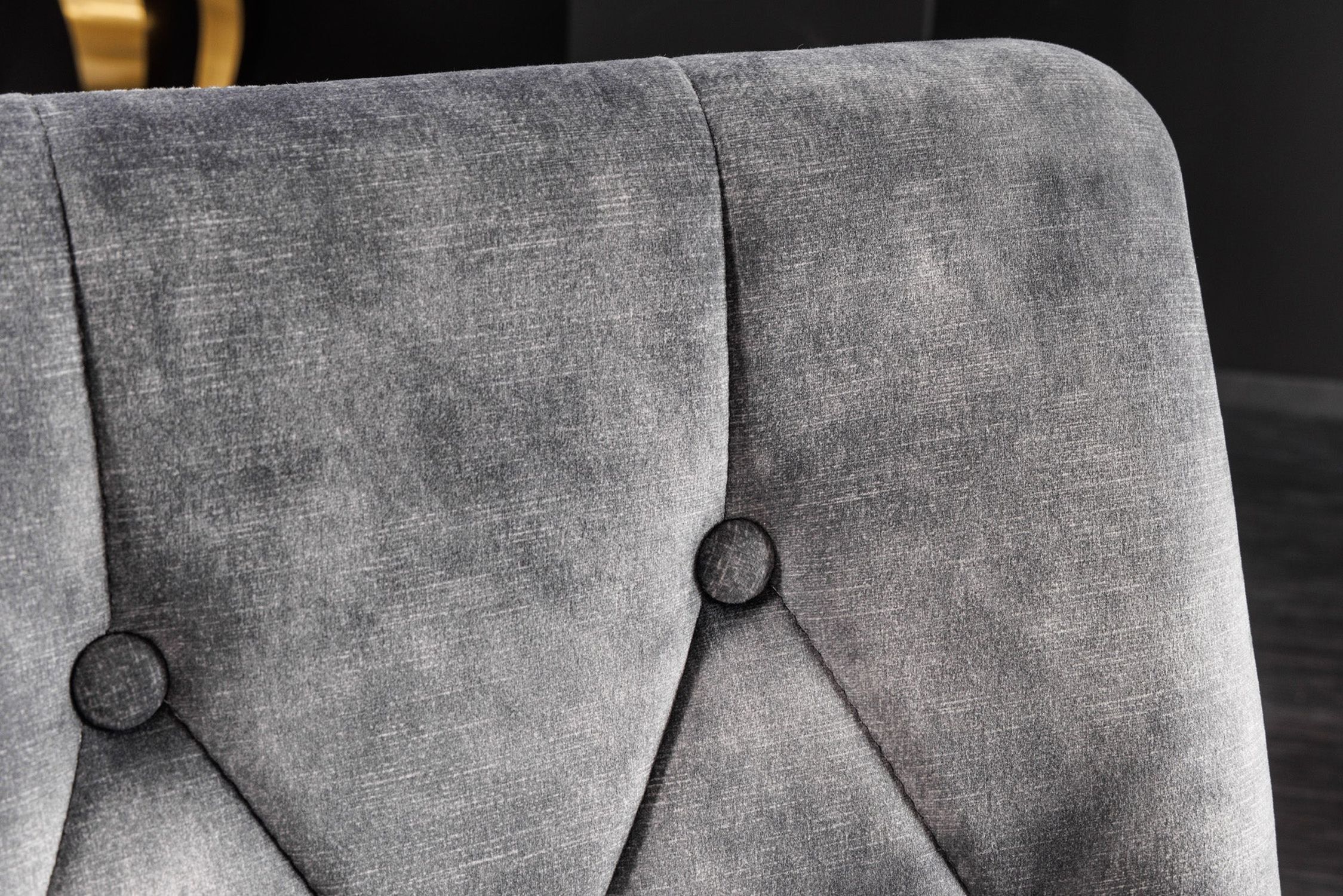 Esszimmerstuhl Grau Gold Chesterfield Barock Samtbezug Formelle Kleidung, Anzug, Kissen, Dekoration für Zuhause, Blazer